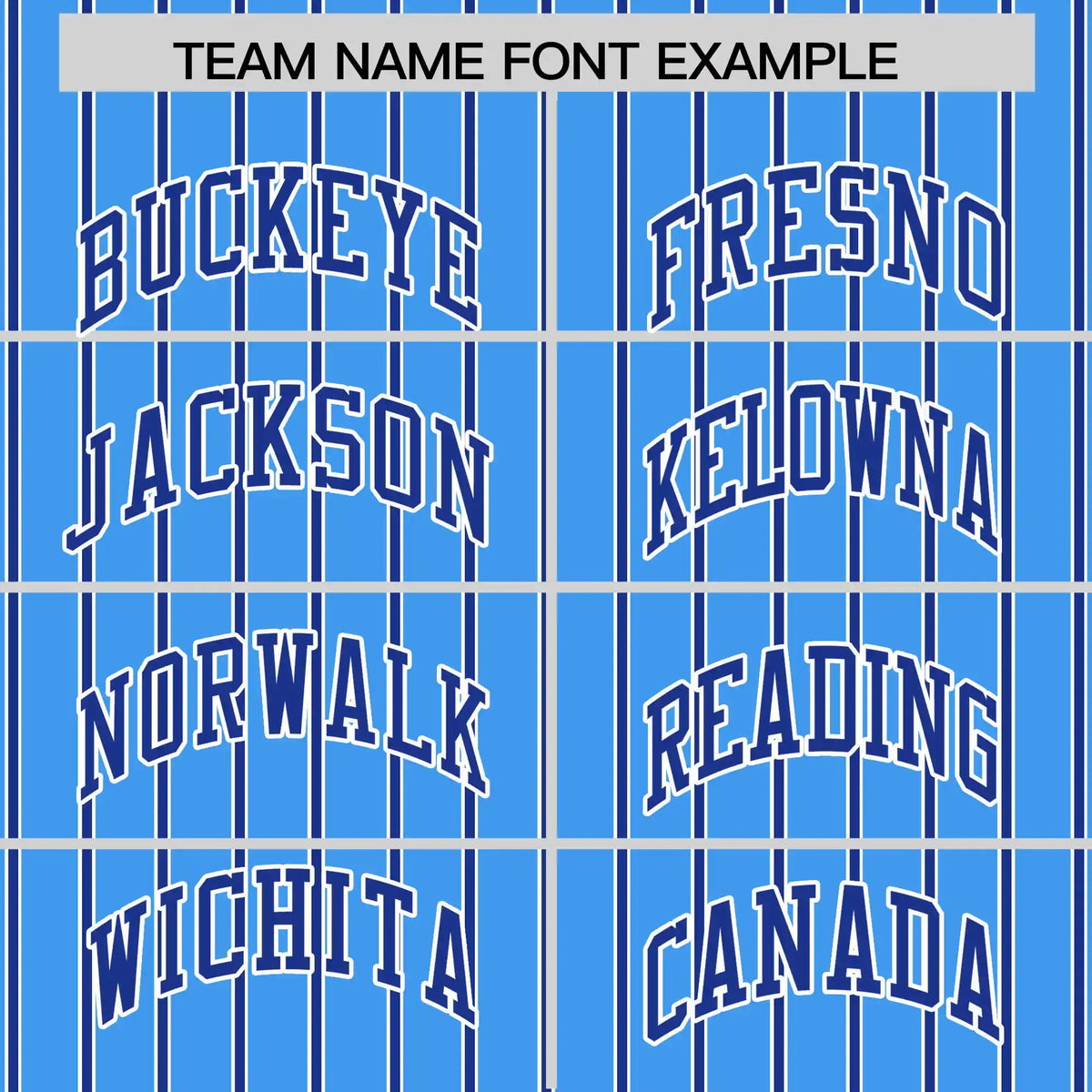 Custom Powder Blue White-Royal Blue Pinstripe Pattern Design Performance T-Shirt