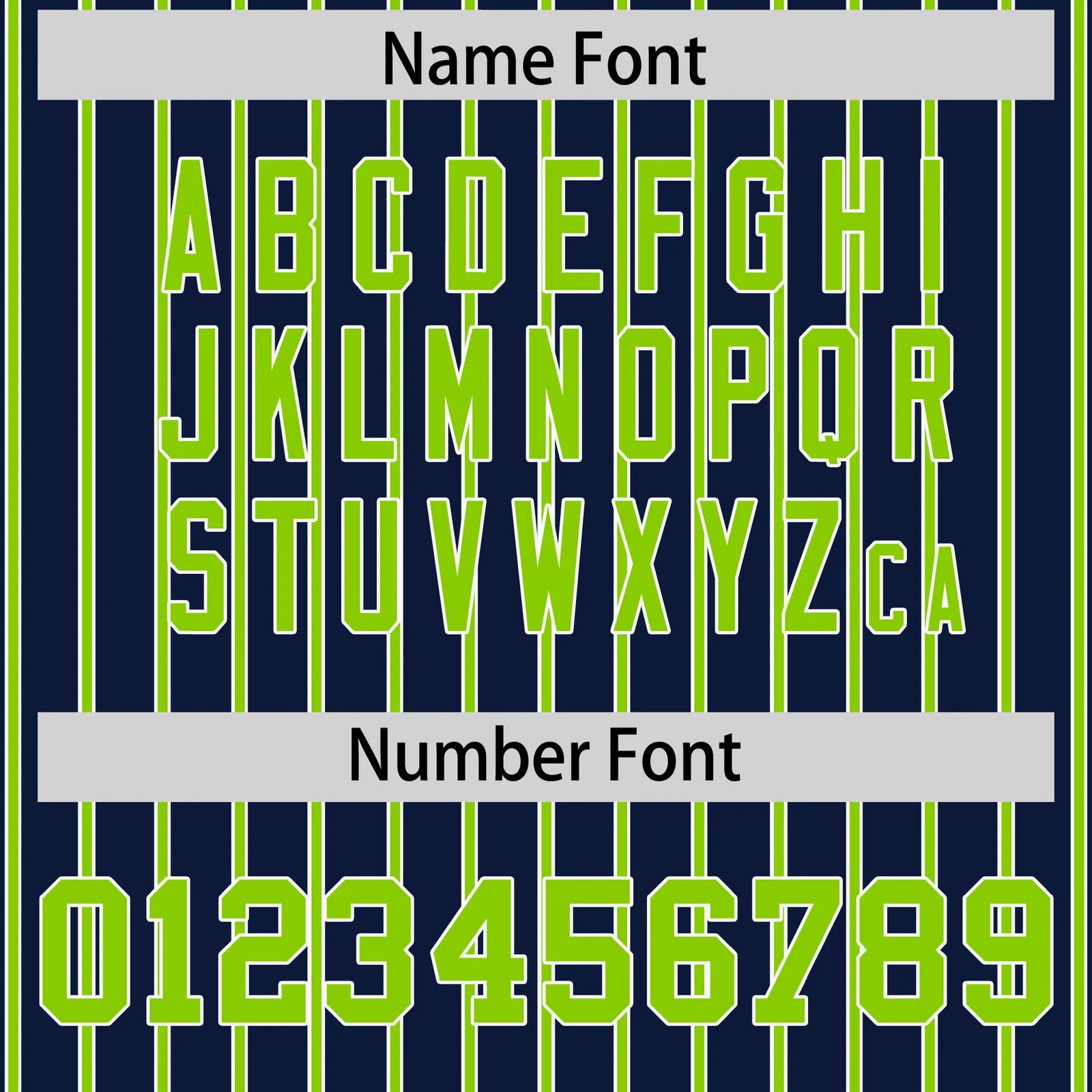 Custom Navy White-Neon Green Pinstripe Pattern Design Performance T-Shirt