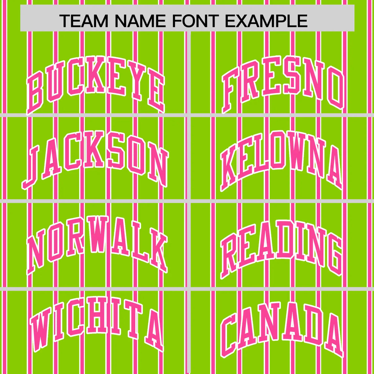 Custom Neon Green White-Pink Pinstripe Pattern Design Performance T-Shirt