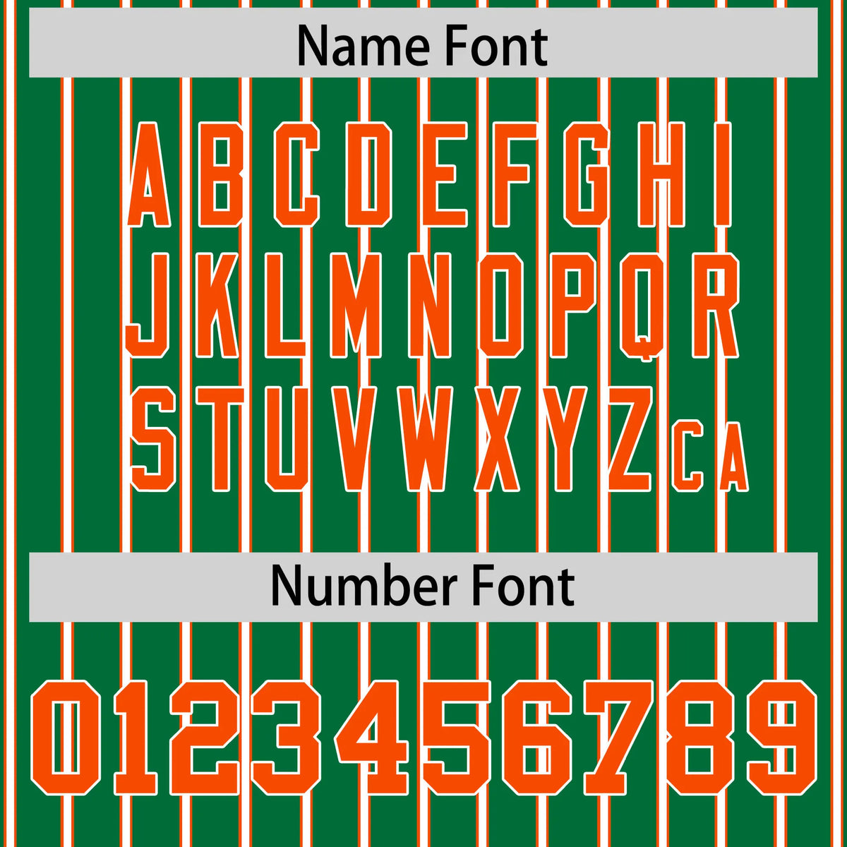 Custom Kelly Green White-Orange Pinstripe Pattern Design Performance T-Shirt