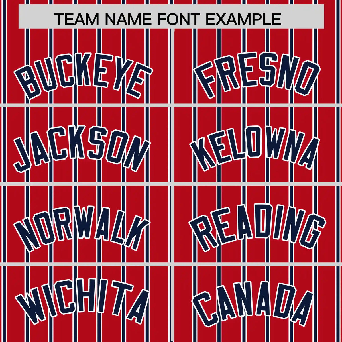 Custom Red White-Navy Pinstripe Pattern Design Performance T-Shirt
