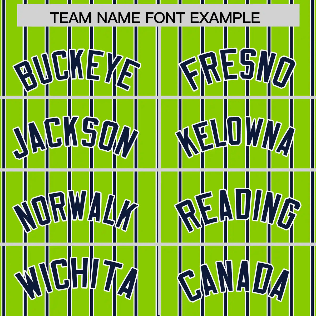 Custom Neon Green White-Navy Pinstripe Pattern Design Performance T-Shirt