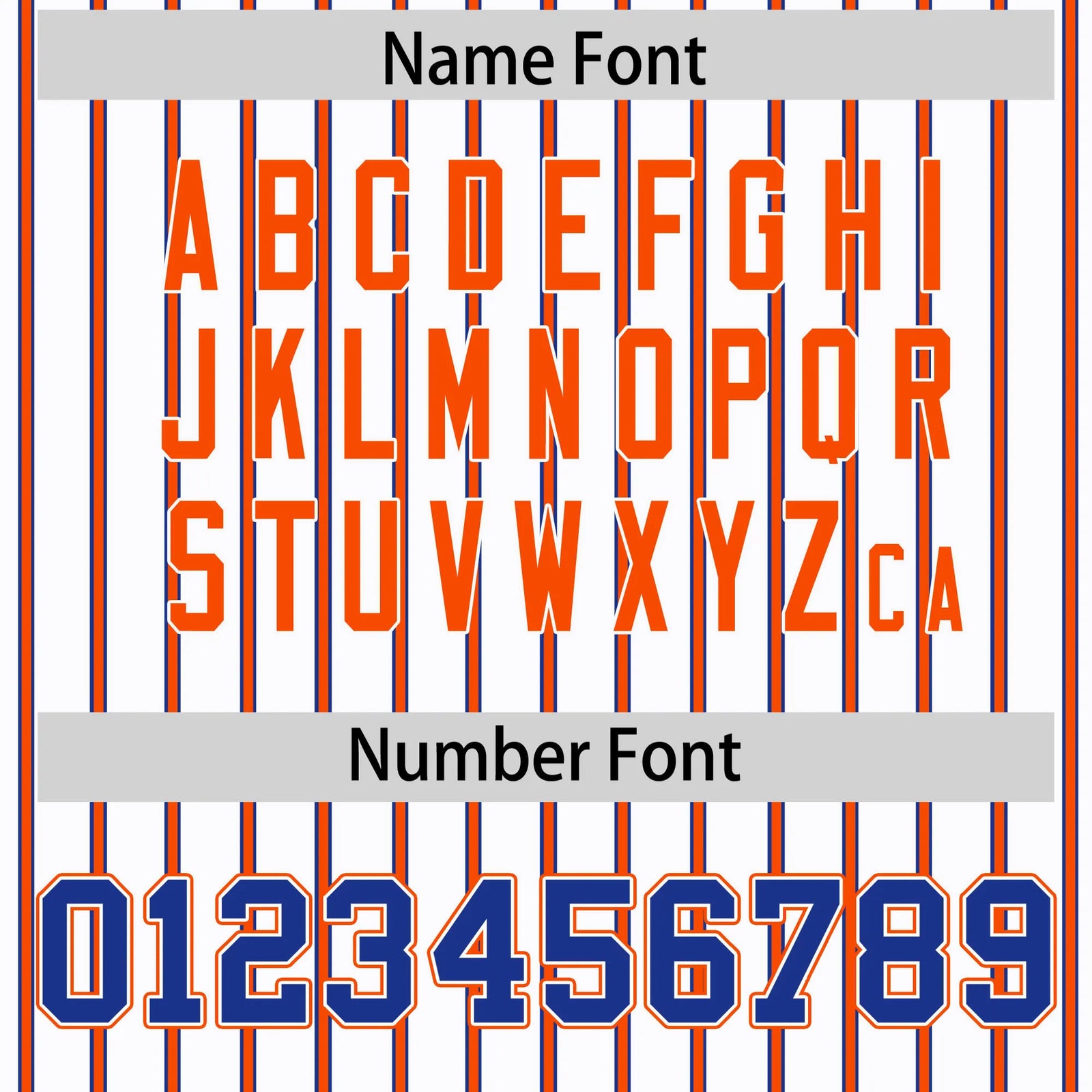 Custom White Orange-Royal Blue Pinstripe Pattern Design Performance T-Shirt