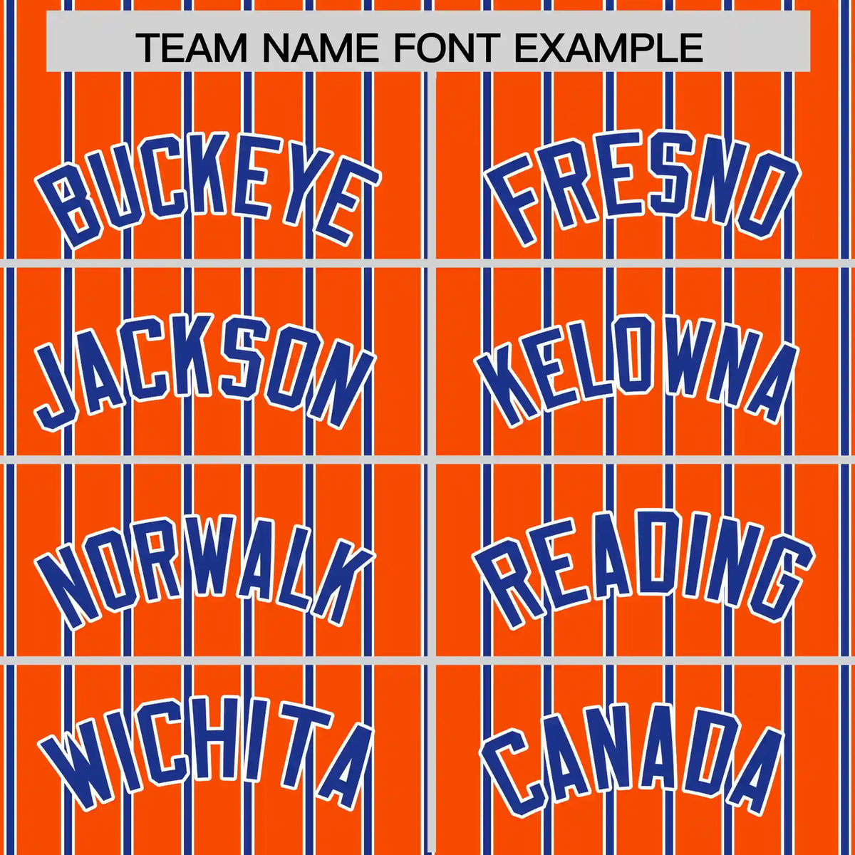 Custom Orange White-Royal Blue Pinstripe Pattern Design Performance T-Shirt