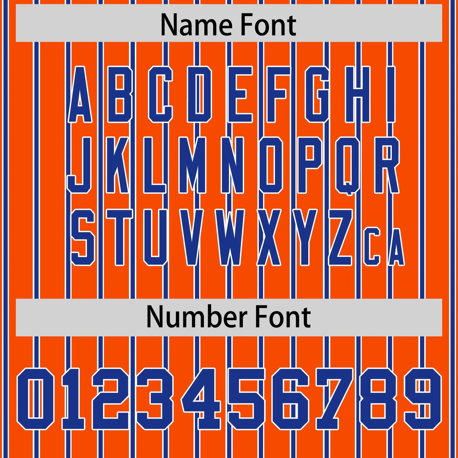 Custom Orange White-Royal Blue Pinstripe Pattern Design Performance T-Shirt