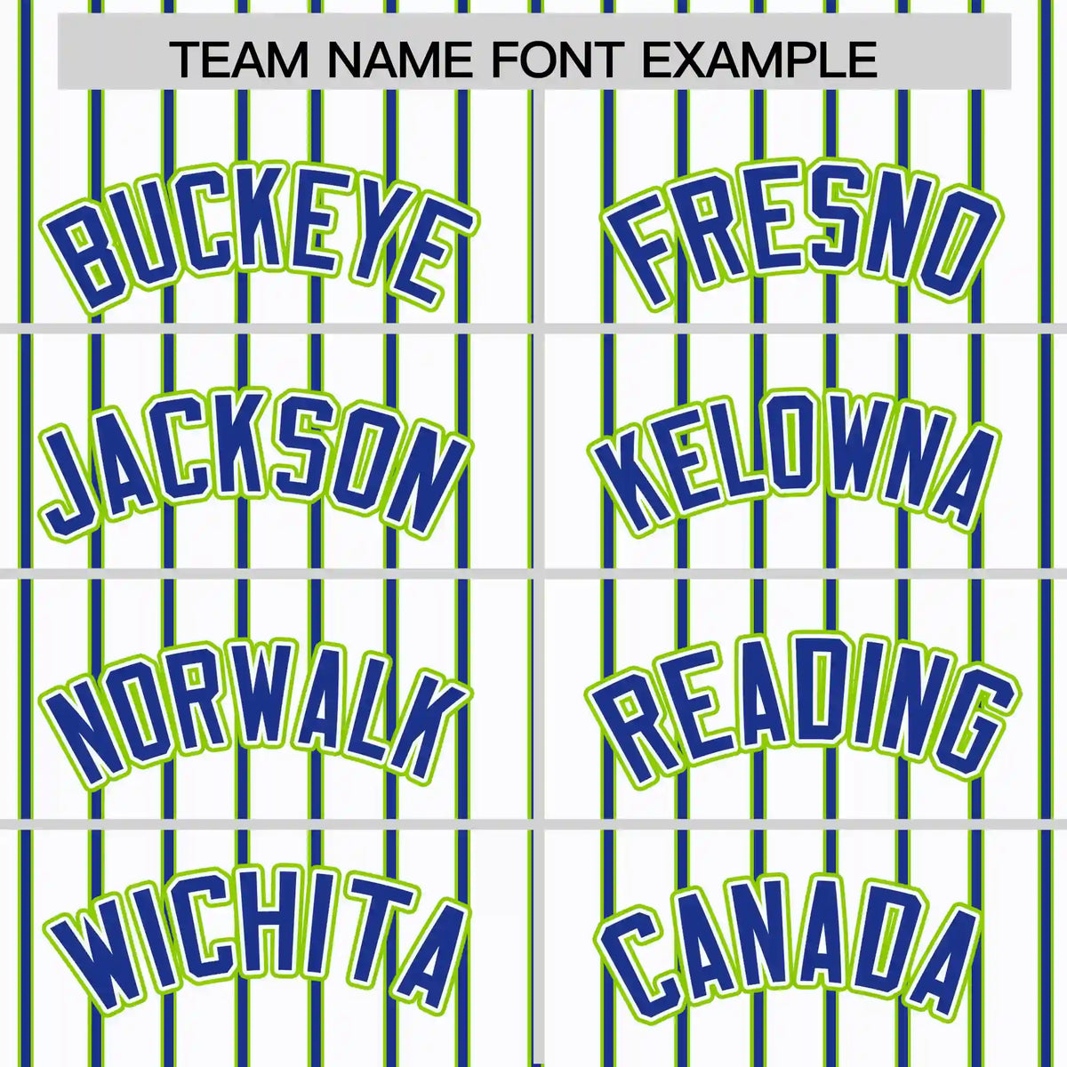 Custom White Neon Green-Royal Blue Pinstripe Pattern Design Performance T-Shirt