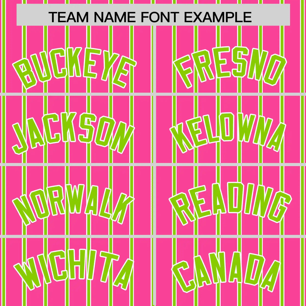 Custom Pink White-Neon Green Pinstripe Pattern Design Performance T-Shirt