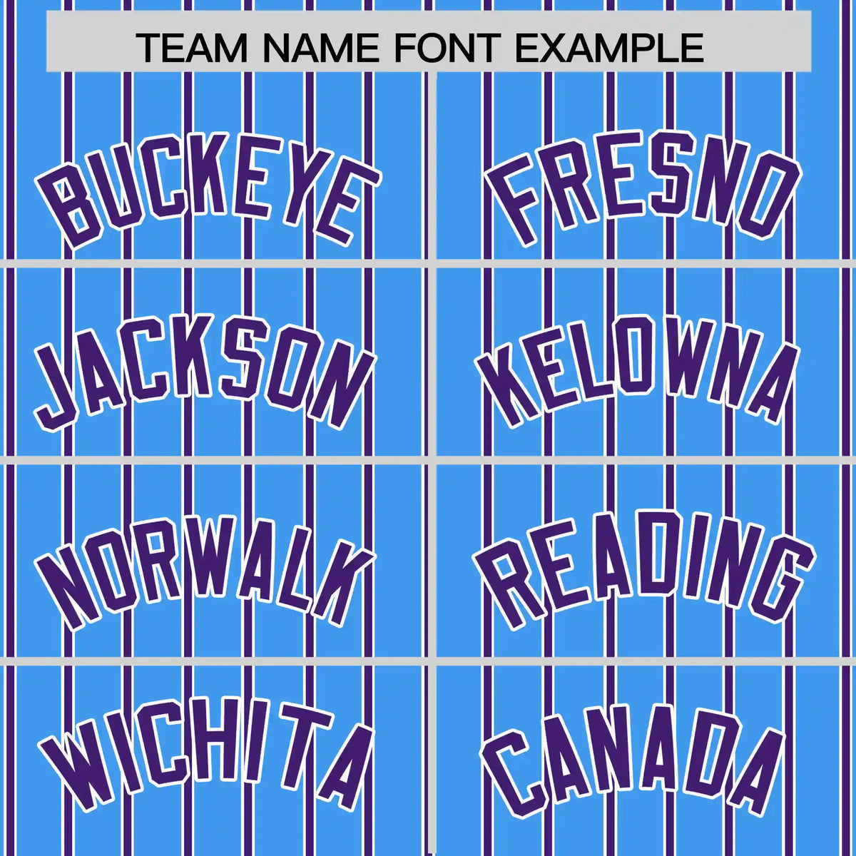 Custom Powder Blue White-Purple Pinstripe Pattern Design Performance T-Shirt