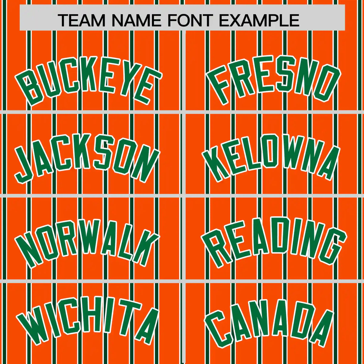 Custom Orange White-Kelly Green Pinstripe Pattern Design Performance T-Shirt