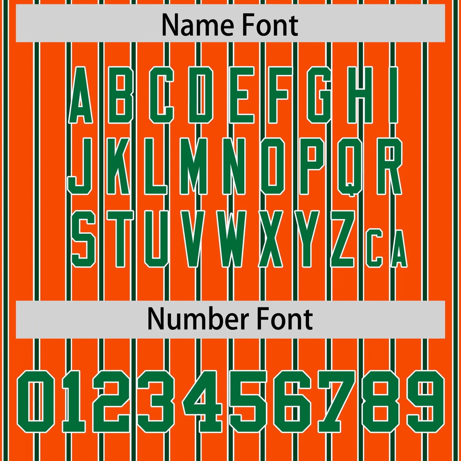 Custom Orange White-Kelly Green Pinstripe Pattern Design Performance T-Shirt