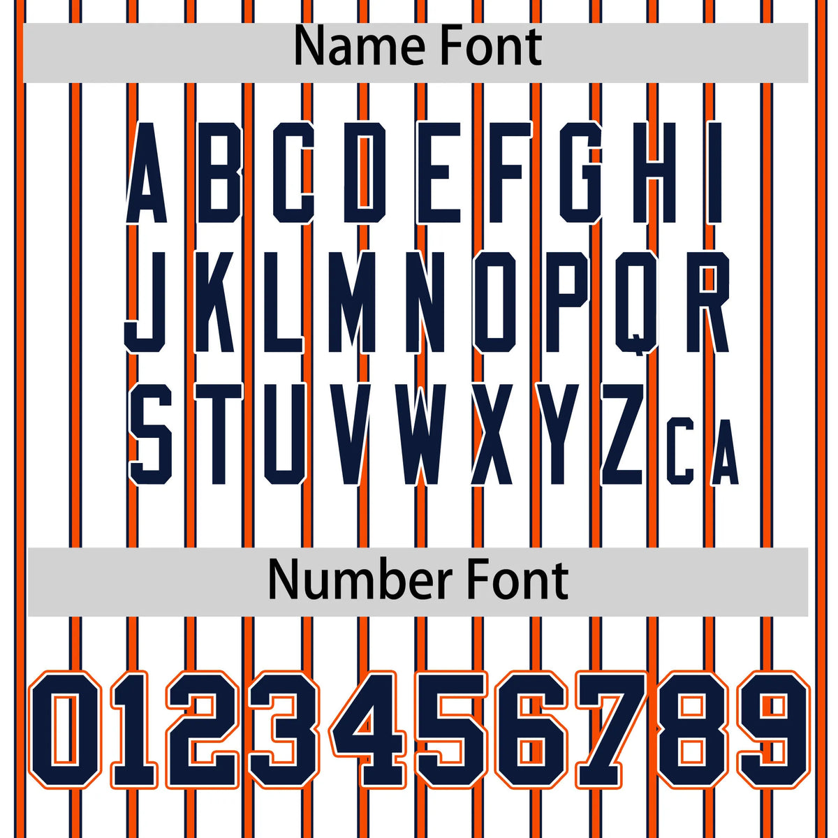 Custom White Navy-Orange Pinstripe Pattern Design Performance T-Shirt