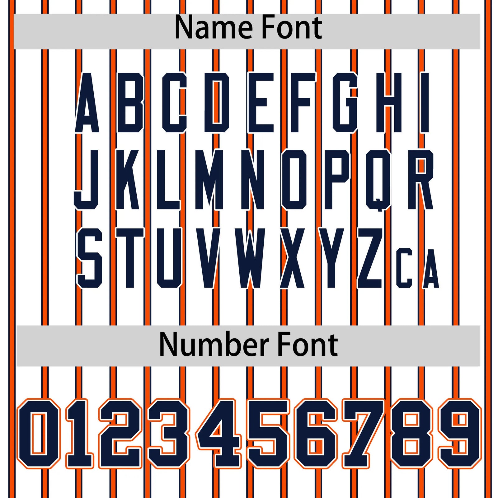 Custom White Navy-Orange Pinstripe Pattern Design Performance T-Shirt