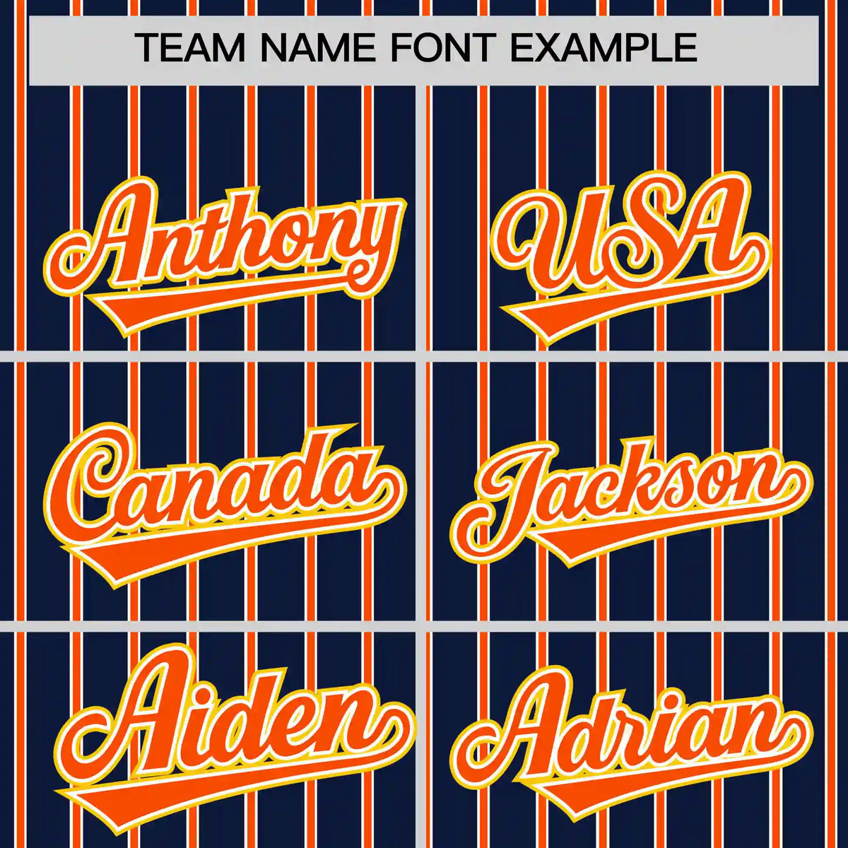 Custom Navy White-Orange Pinstripe Pattern Design Performance T-Shirt