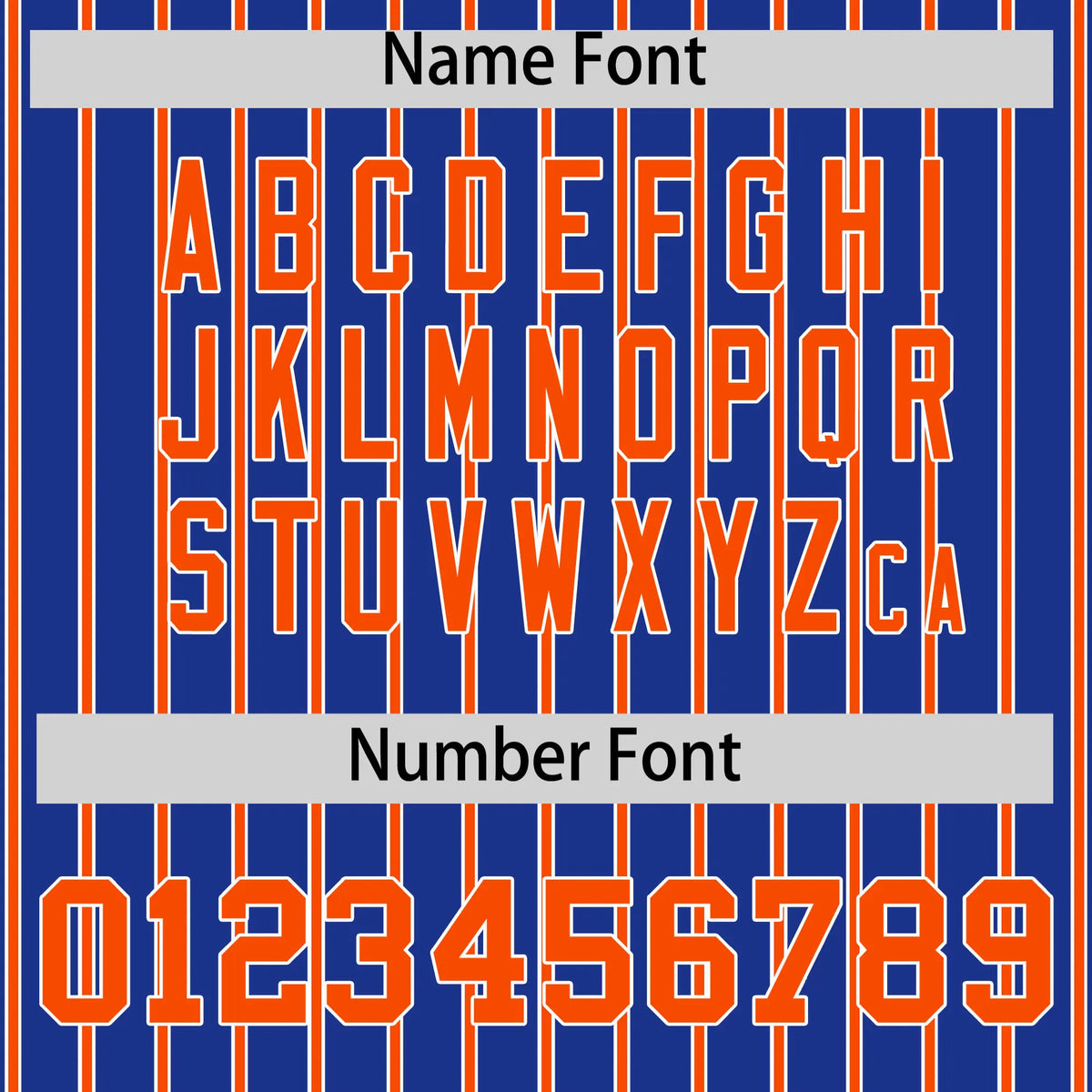 Custom Royal Blue White-Orange Pinstripe Pattern Design Performance T-Shirt