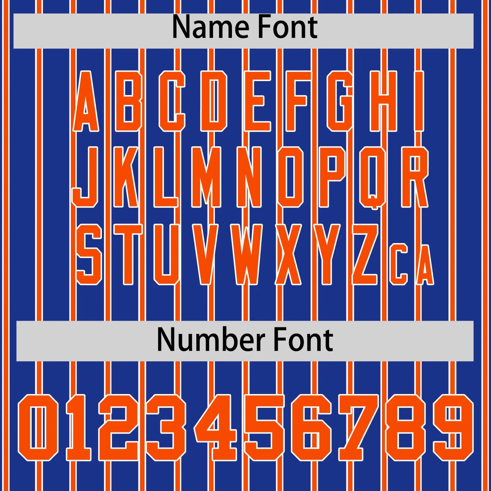 Custom Royal Blue White-Orange Pinstripe Pattern Design Performance T-Shirt