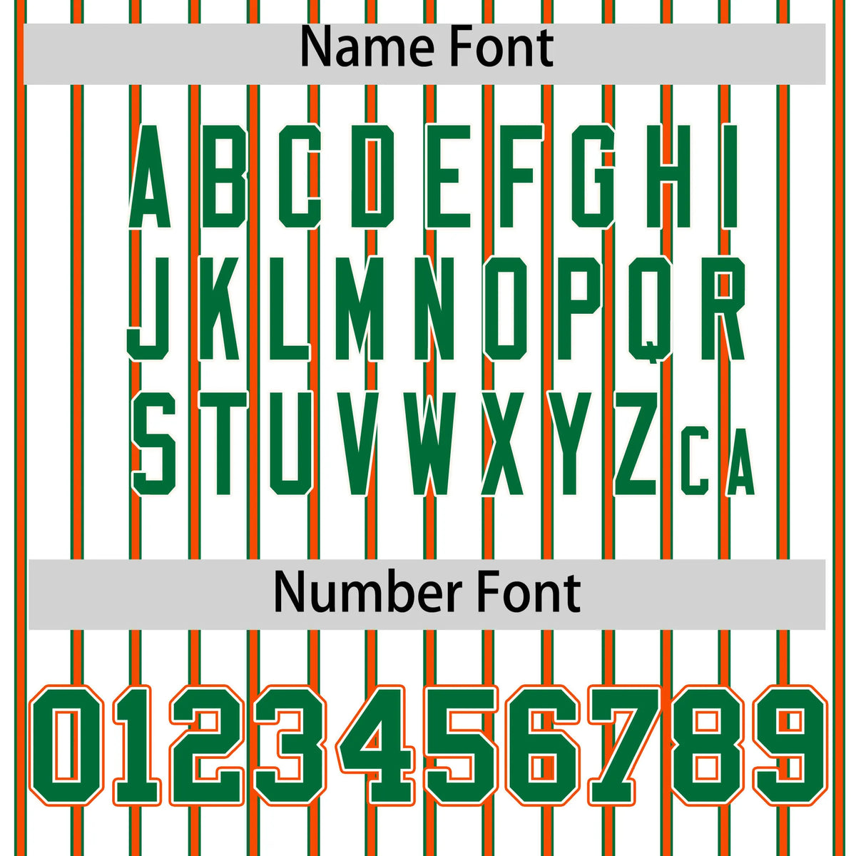 Custom White Kelly Green-Orange Pinstripe Pattern Design Performance T-Shirt