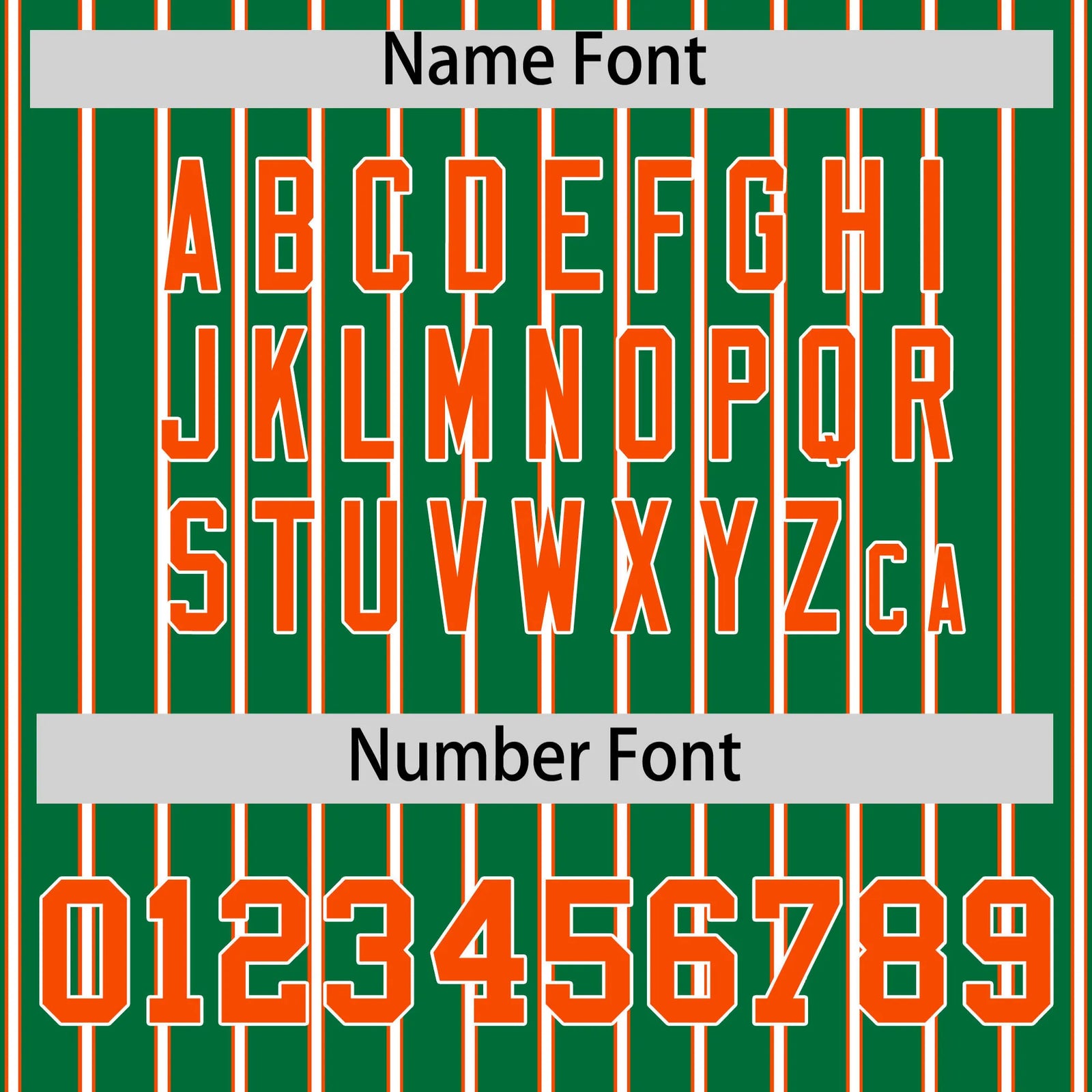 Custom Kelly Green White-Orange Pinstripe Pattern Design Performance T-Shirt