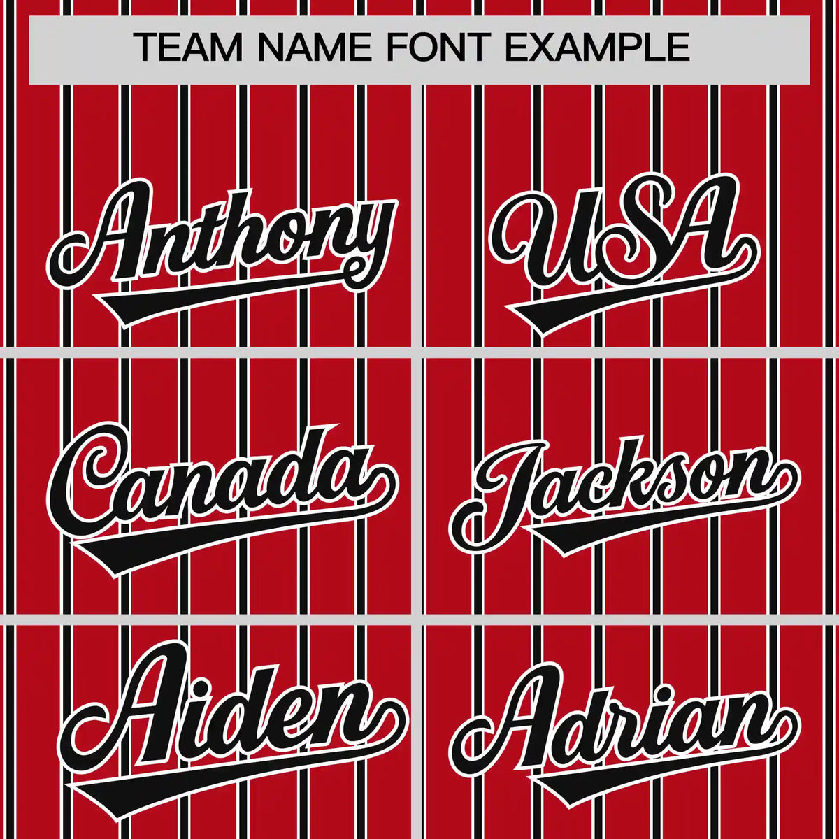 Custom Red White-Black Pinstripe Pattern Design Performance T-Shirt
