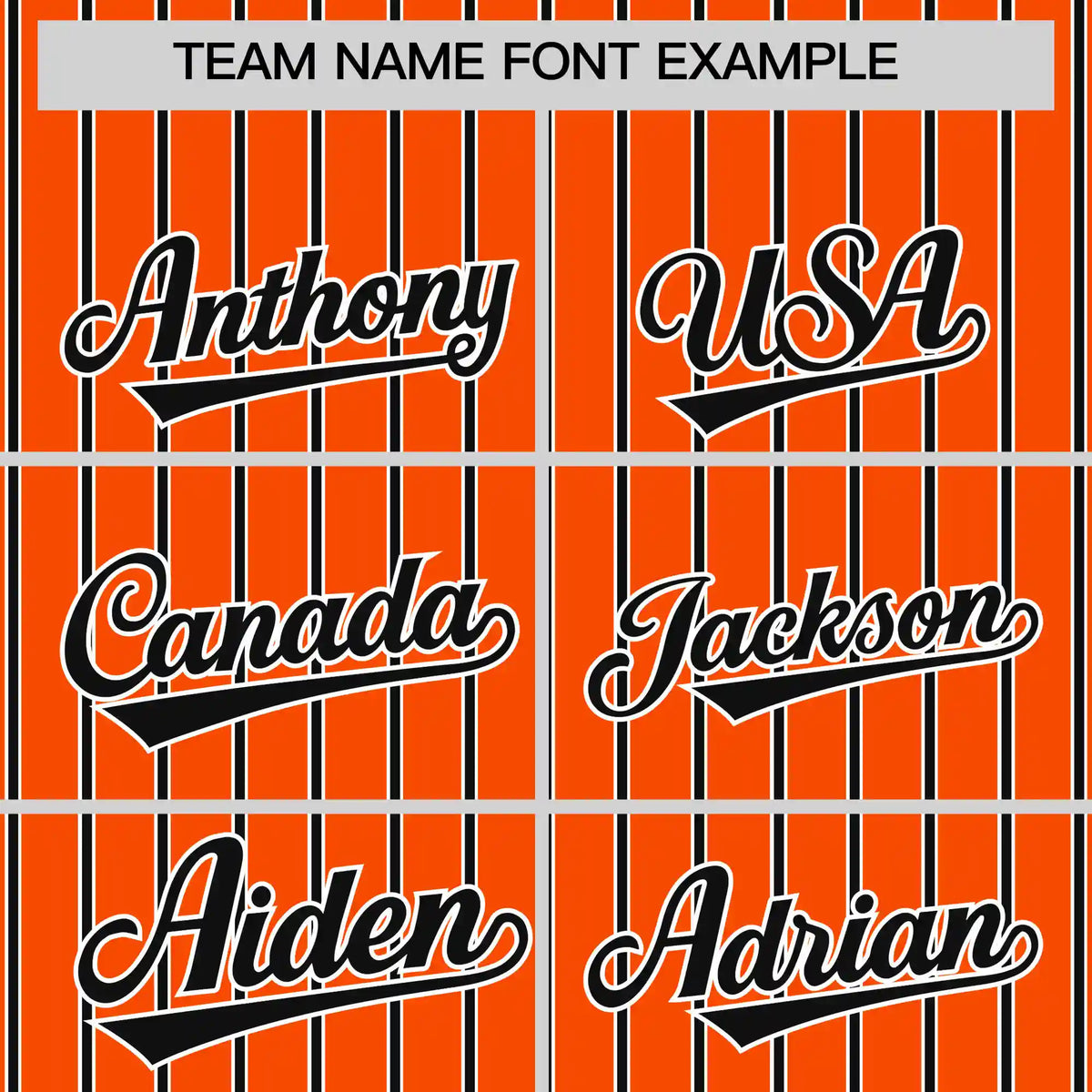 Custom Orange White-Black Pinstripe Pattern Design Performance T-Shirt