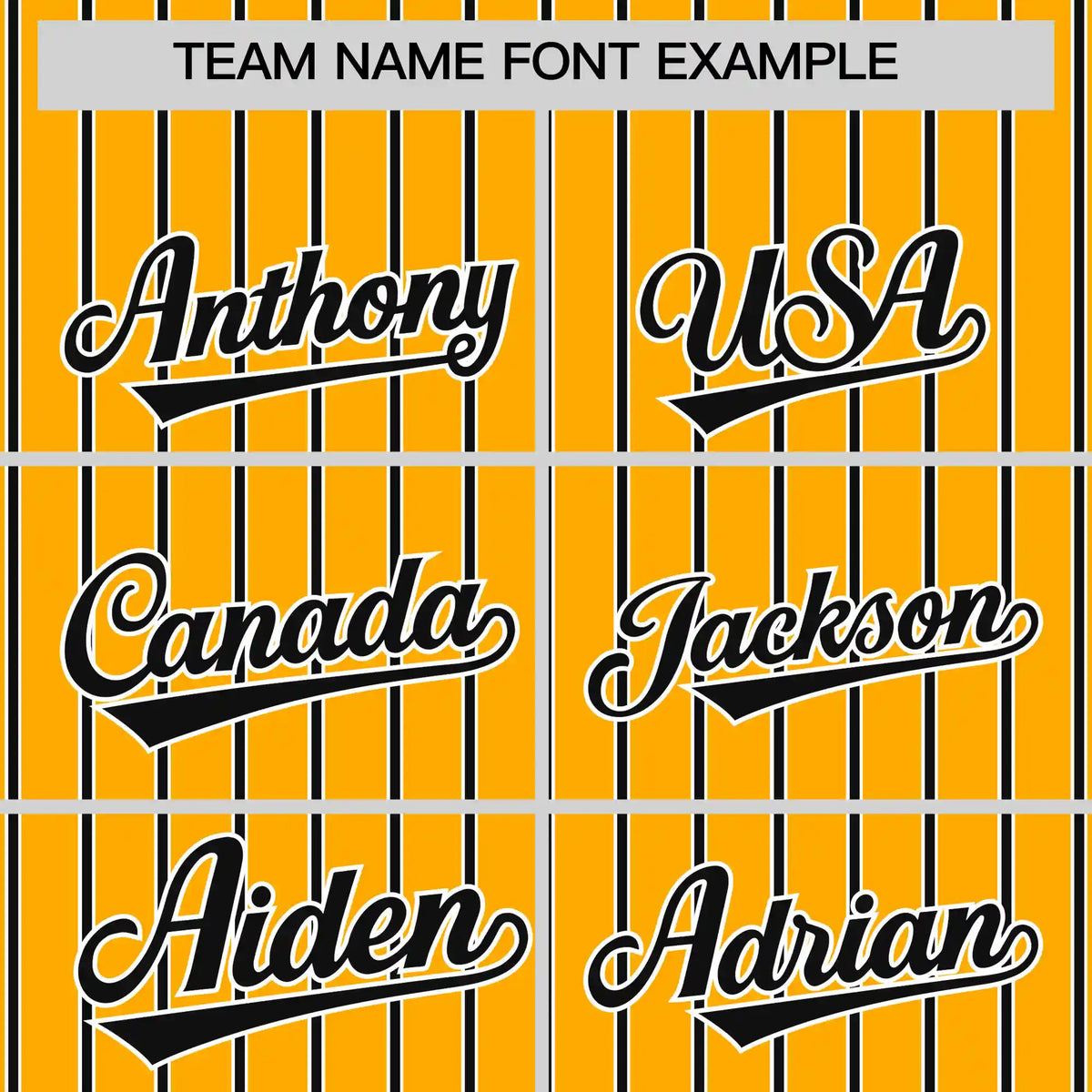 Custom Yellow White-Black Pinstripe Pattern Design Performance T-Shirt