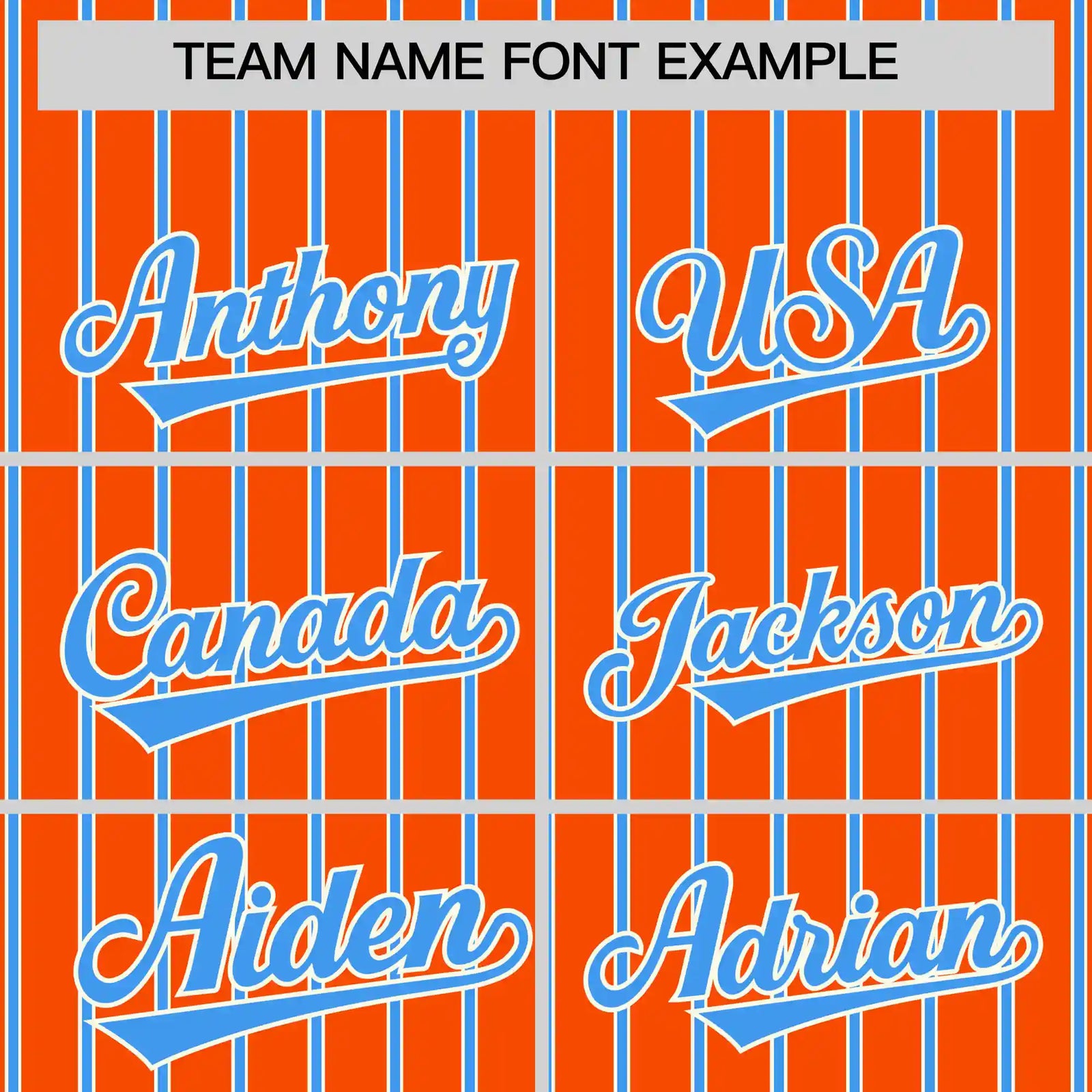 Custom Orange White-Powder Blue Pinstripe Pattern Design Performance T-Shirt