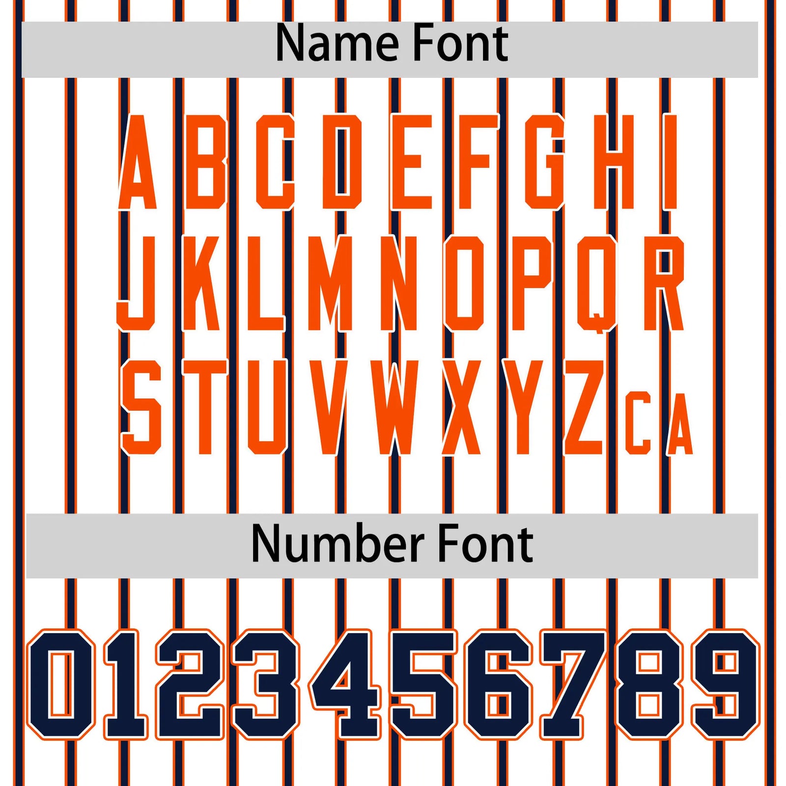 Custom White Orange-Navy Pinstripe Pattern Design Performance T-Shirt