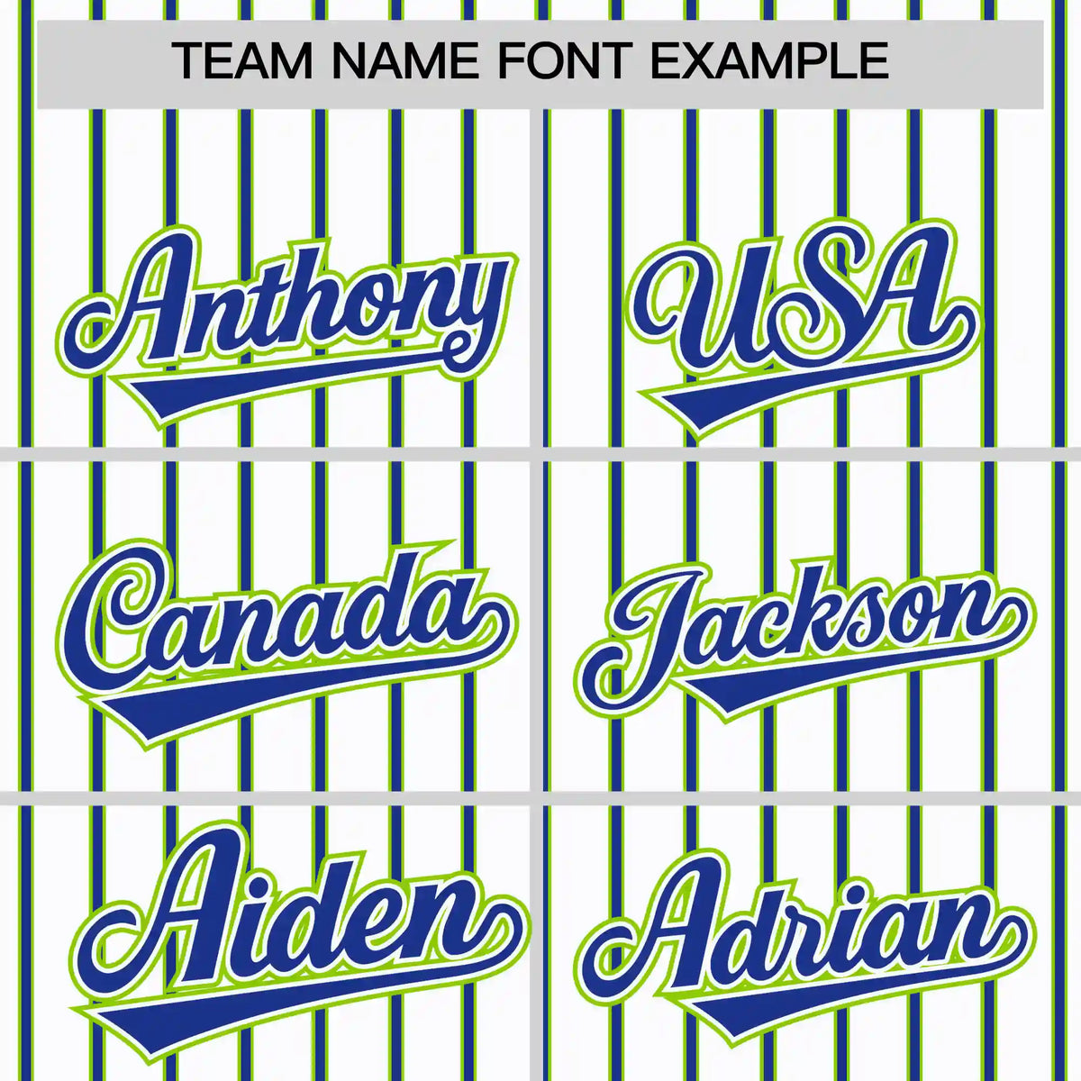 Custom White Neon Green-Royal Blue Pinstripe Pattern Design Performance T-Shirt