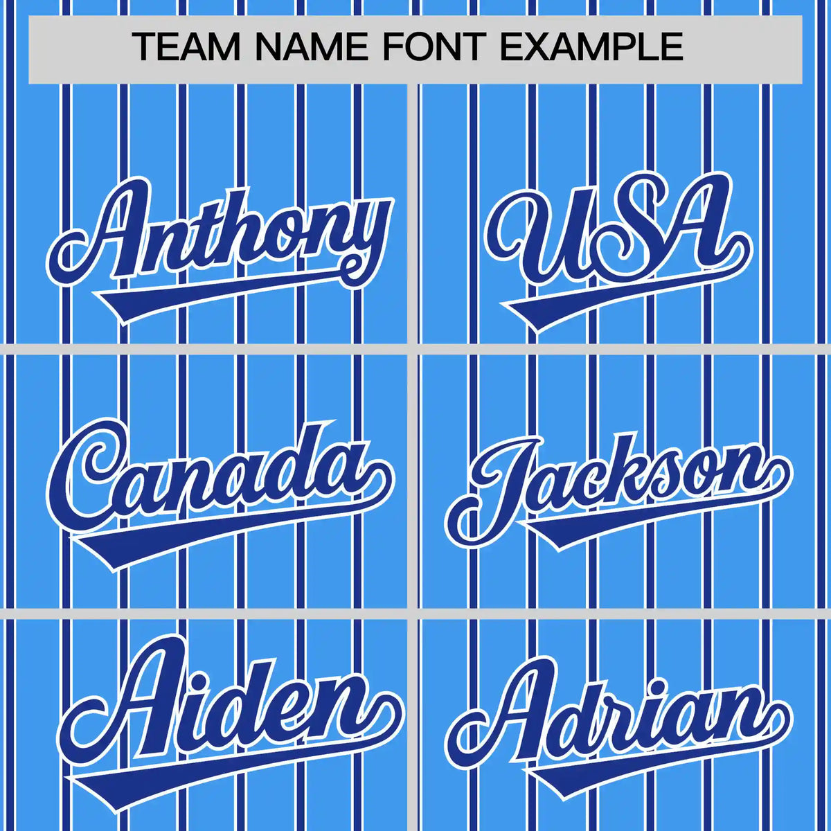 Custom Powder Blue White-Royal Blue Pinstripe Pattern Design Performance T-Shirt