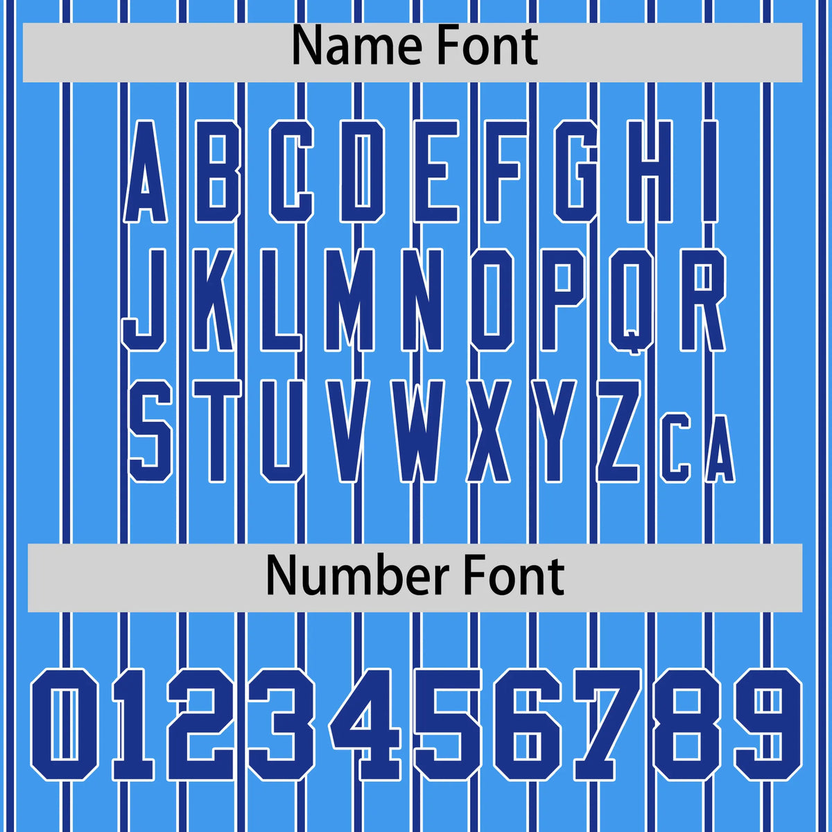 Custom Powder Blue White-Royal Blue Pinstripe Pattern Design Performance T-Shirt