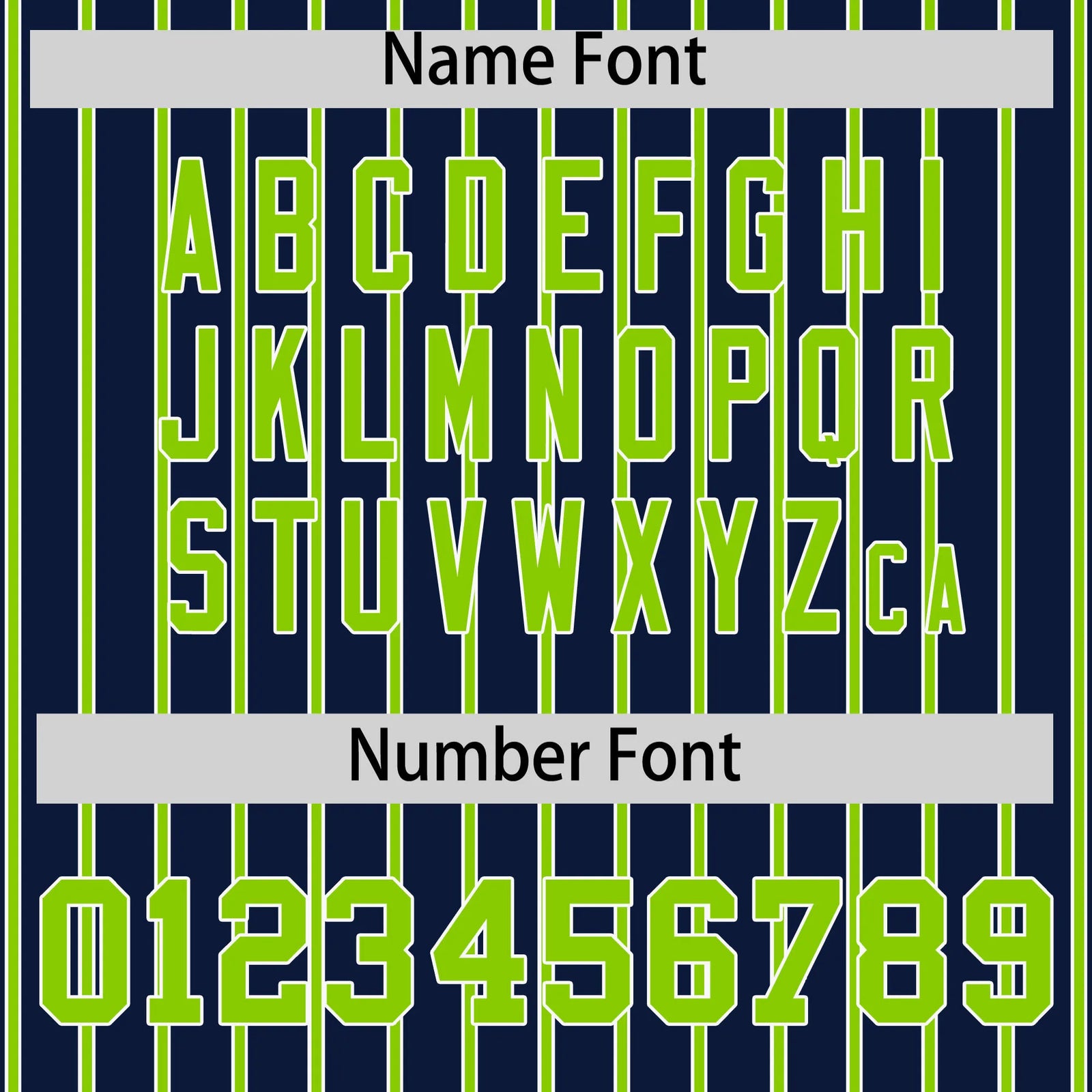 Custom Navy White-Neon Green Pinstripe Pattern Design Performance T-Shirt