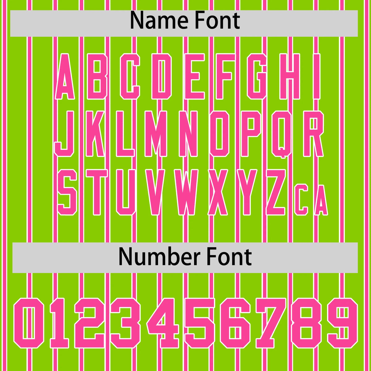 Custom Neon Green White-Pink Pinstripe Pattern Design Performance T-Shirt