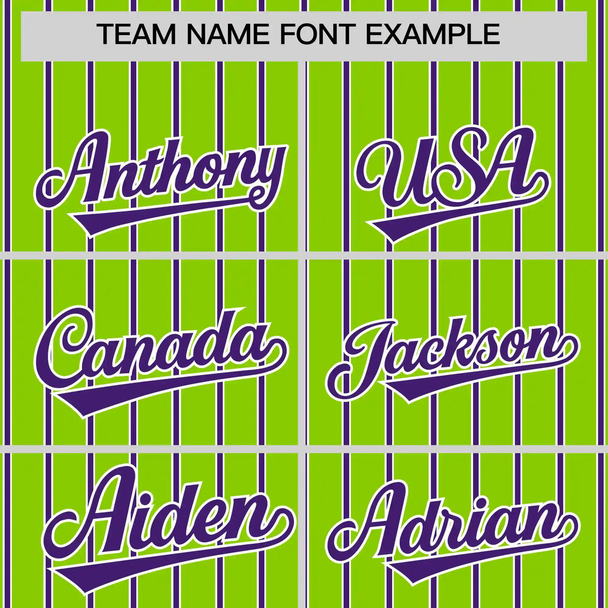 Custom Neon Green White-Purple Pinstripe Pattern Design Performance T-Shirt