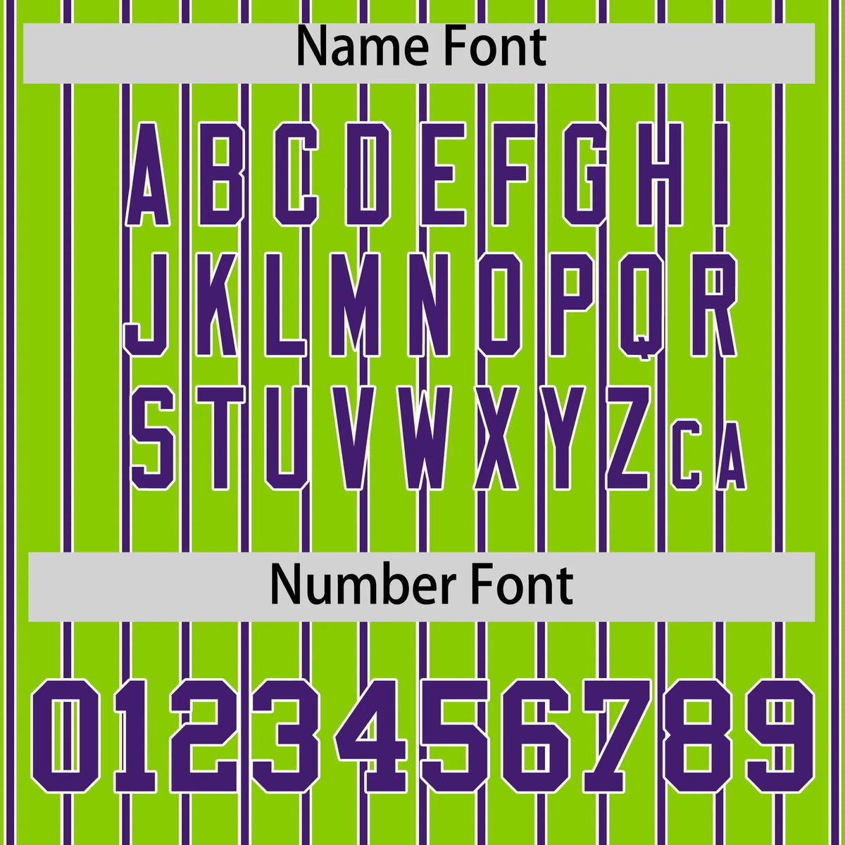 Custom Neon Green White-Purple Pinstripe Pattern Design Performance T-Shirt