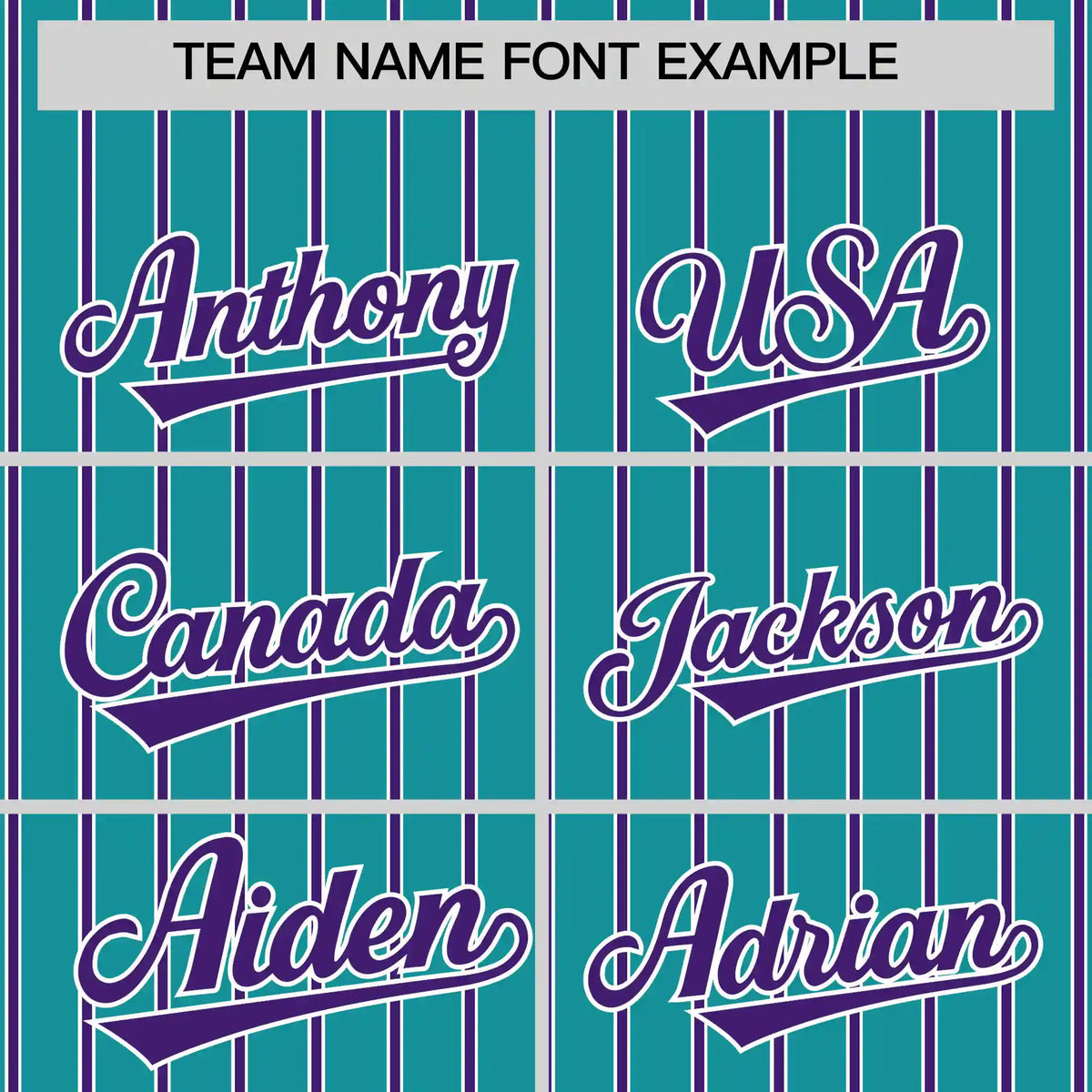 Custom Aqua White-Purple Pinstripe Pattern Design Performance T-Shirt