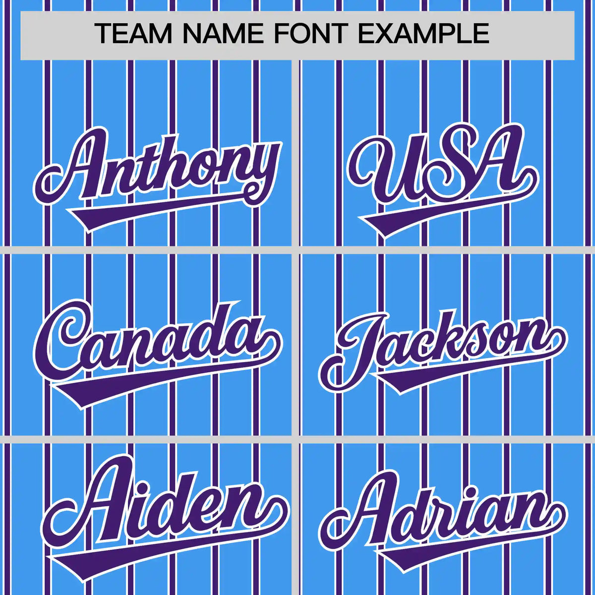 Custom Powder Blue White-Purple Pinstripe Pattern Design Performance T-Shirt