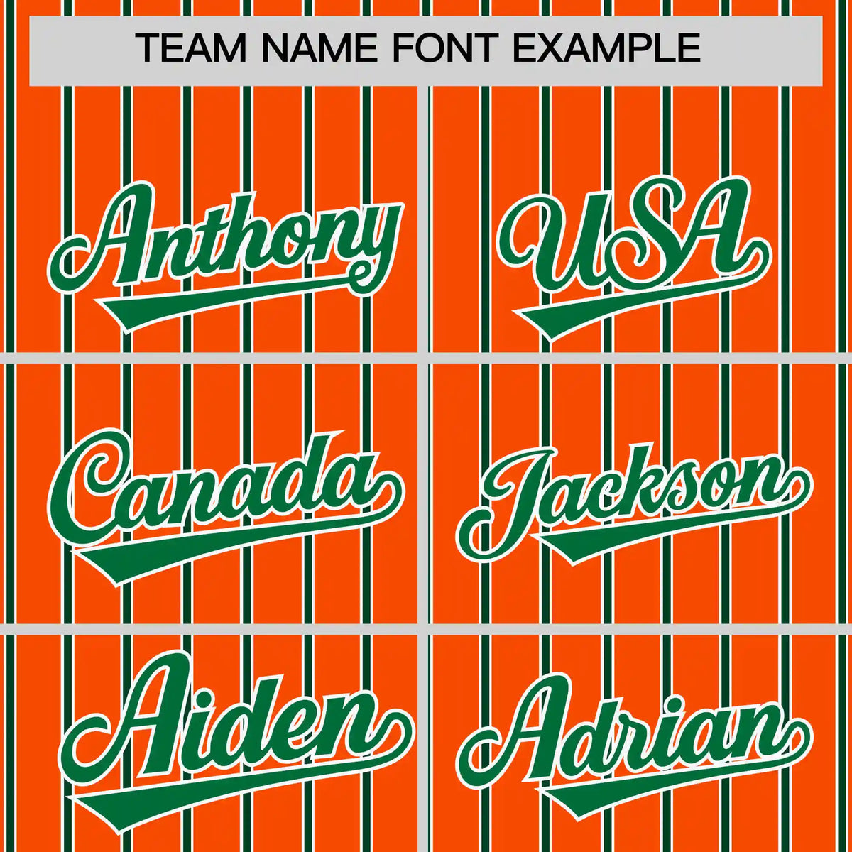 Custom Orange White-Kelly Green Pinstripe Pattern Design Performance T-Shirt