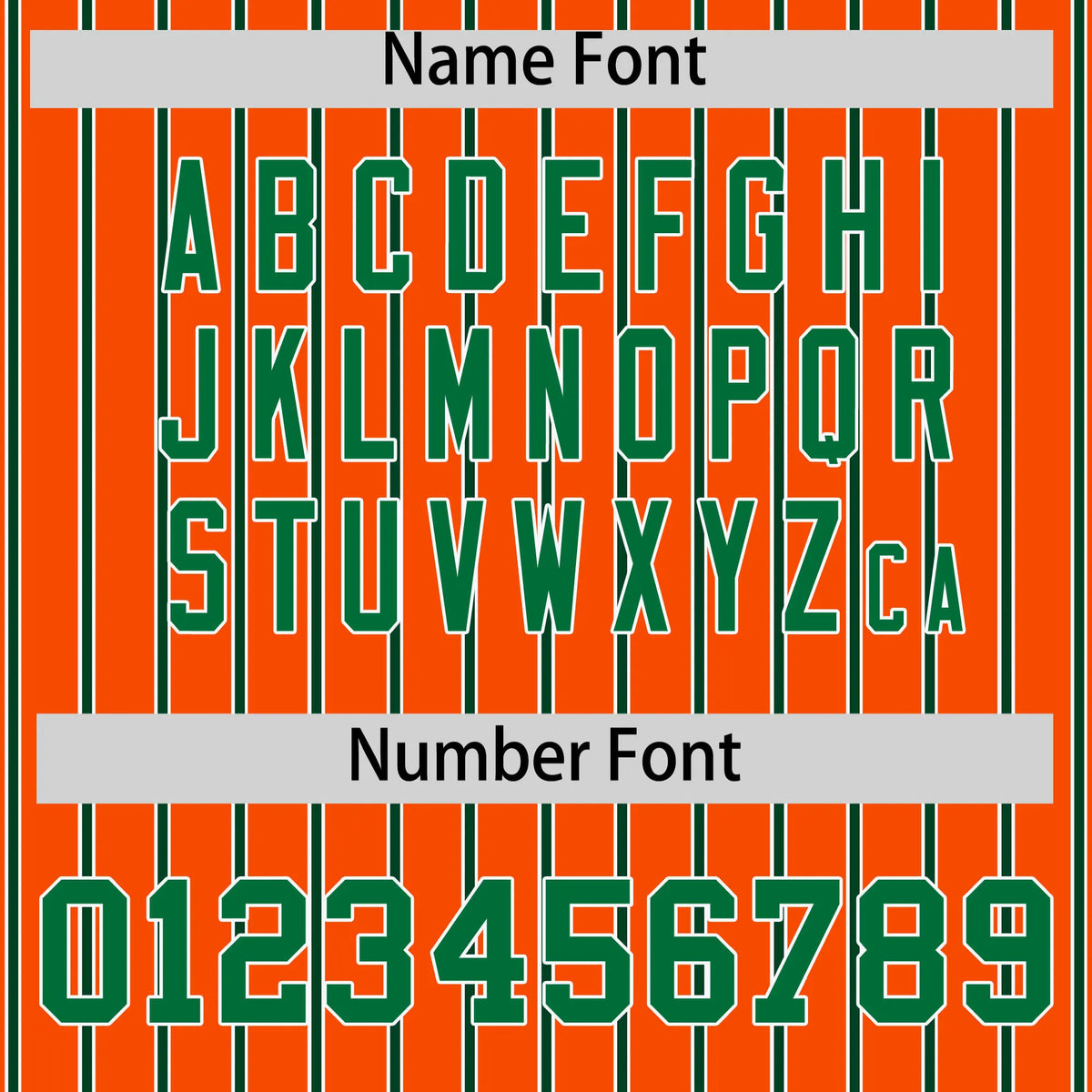 Custom Orange White-Kelly Green Pinstripe Pattern Design Performance T-Shirt