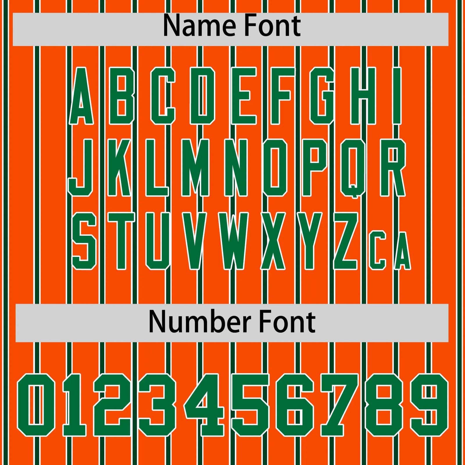 Custom Orange White-Kelly Green Pinstripe Pattern Design Performance T-Shirt