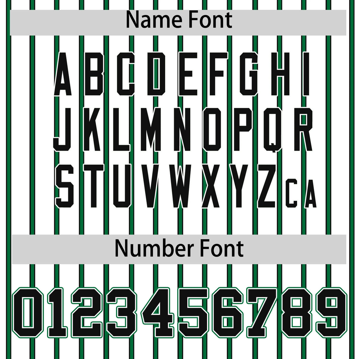 Custom White Black-Kelly Green Pinstripe Pattern Design Performance T-Shirt