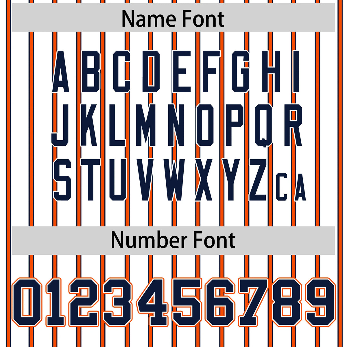 Custom White Navy-Orange Pinstripe Pattern Design Performance T-Shirt