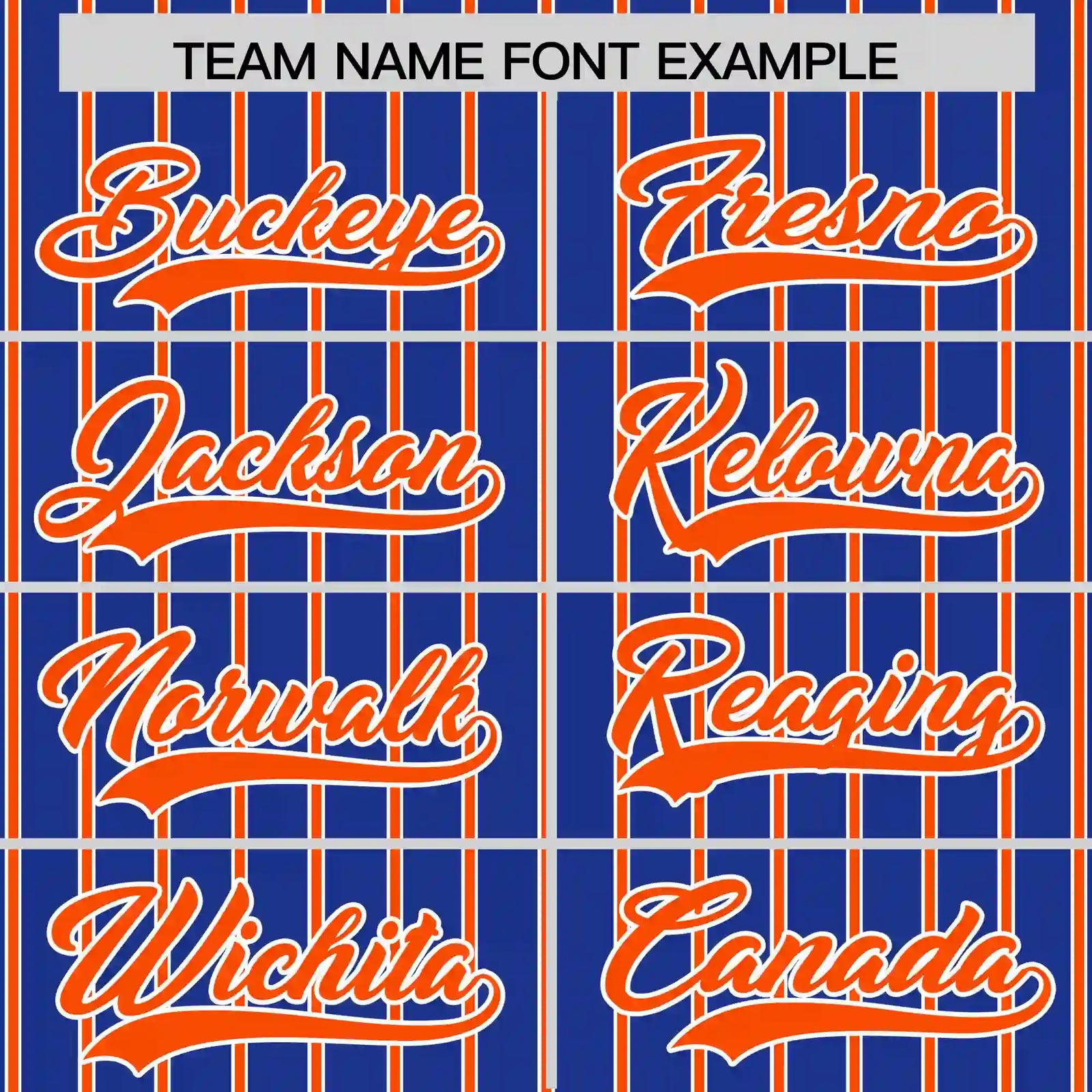 Custom Royal Blue White-Orange Pinstripe Pattern Design Performance T-Shirt
