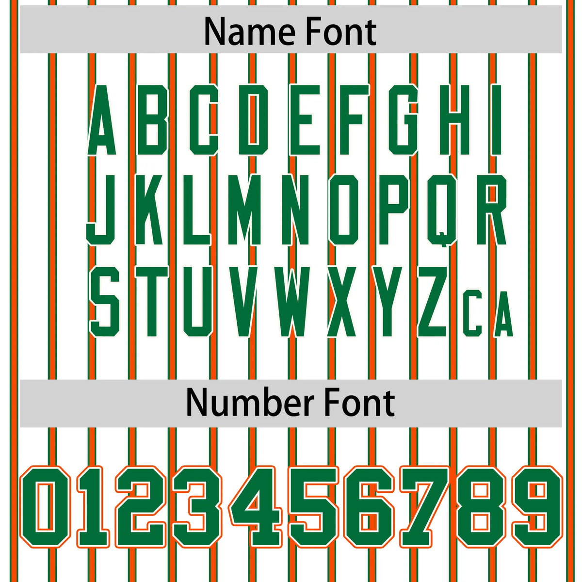 Custom White Kelly Green-Orange Pinstripe Pattern Design Performance T-Shirt