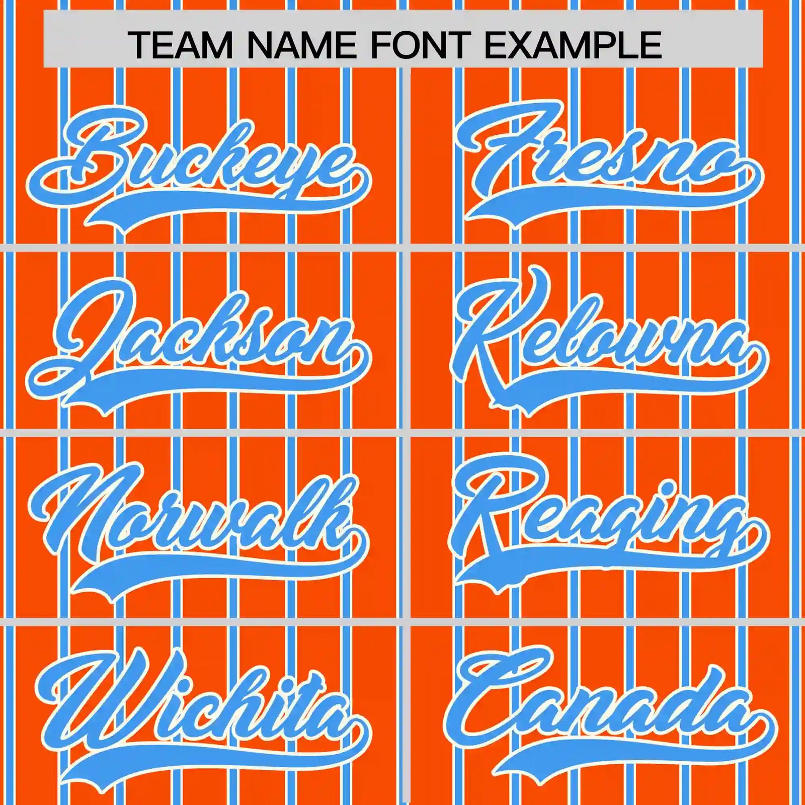 Custom Orange White-Powder Blue Pinstripe Pattern Design Performance T-Shirt