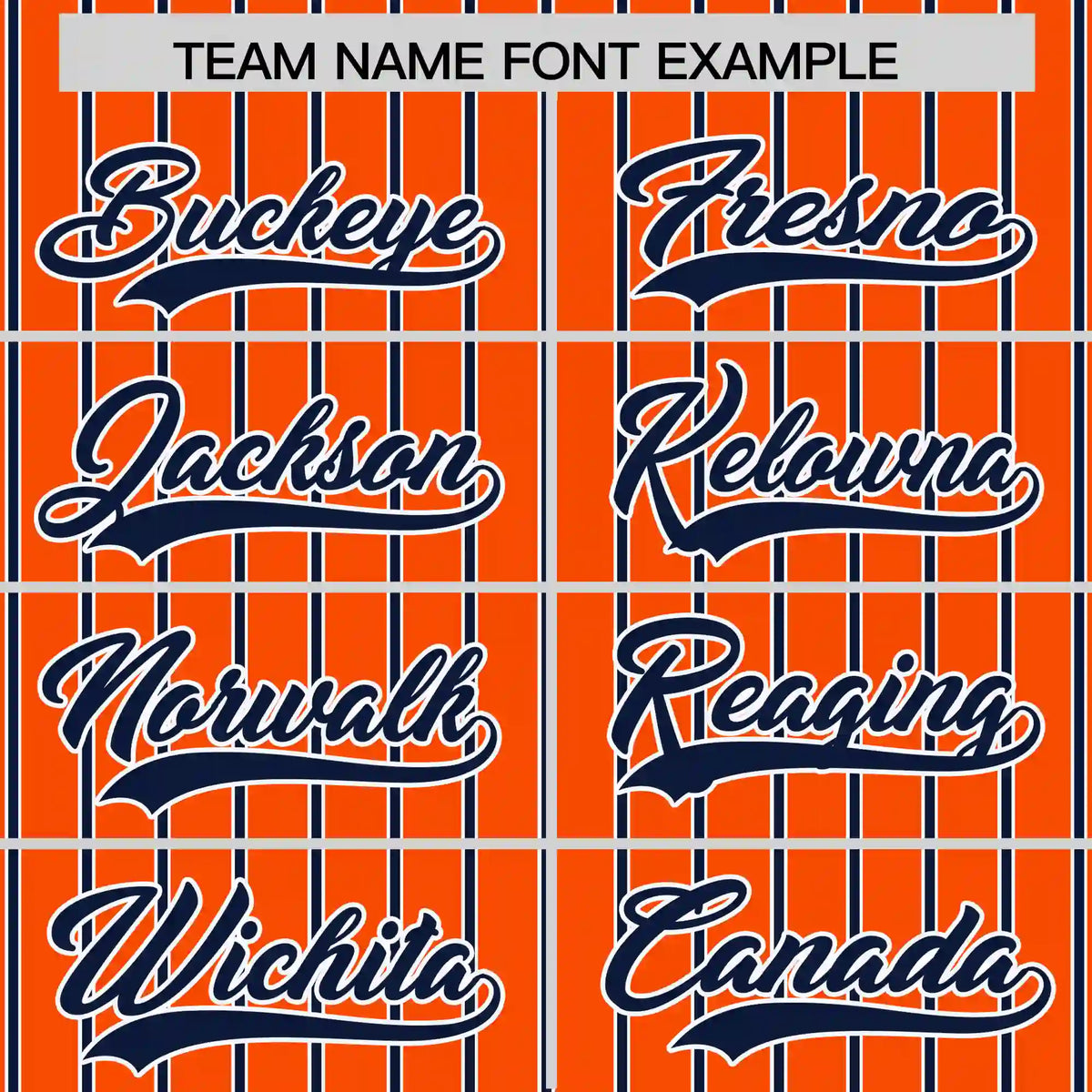 Custom Orange White-Navy Pinstripe Pattern Design Performance T-Shirt