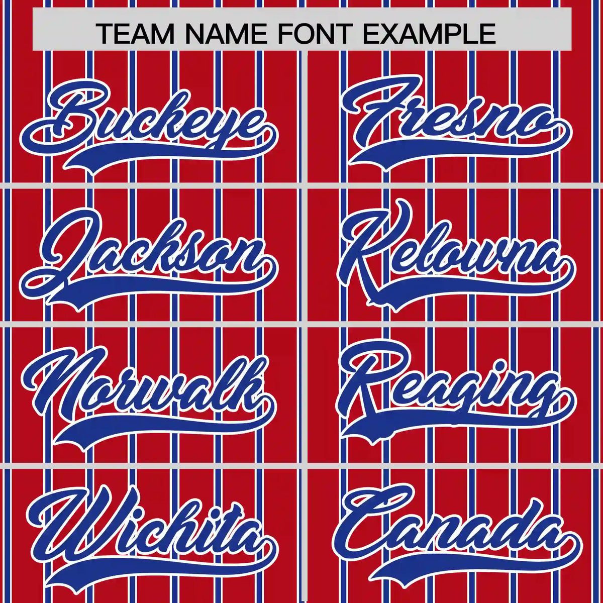 Custom Red White-Royal Blue Pinstripe Pattern Design Performance T-Shirt