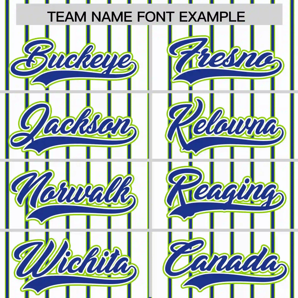 Custom White Neon Green-Royal Blue Pinstripe Pattern Design Performance T-Shirt