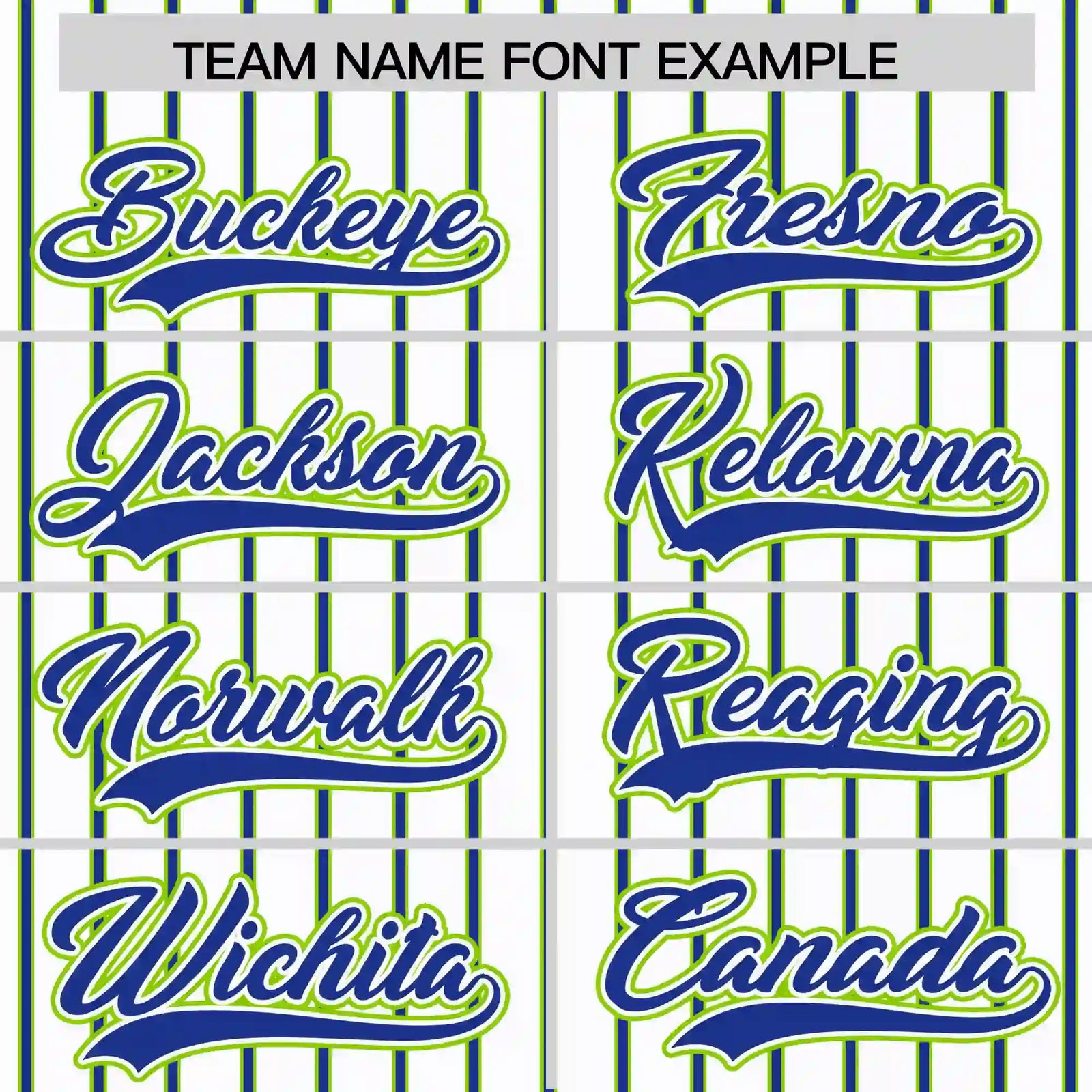 Custom White Neon Green-Royal Blue Pinstripe Pattern Design Performance T-Shirt