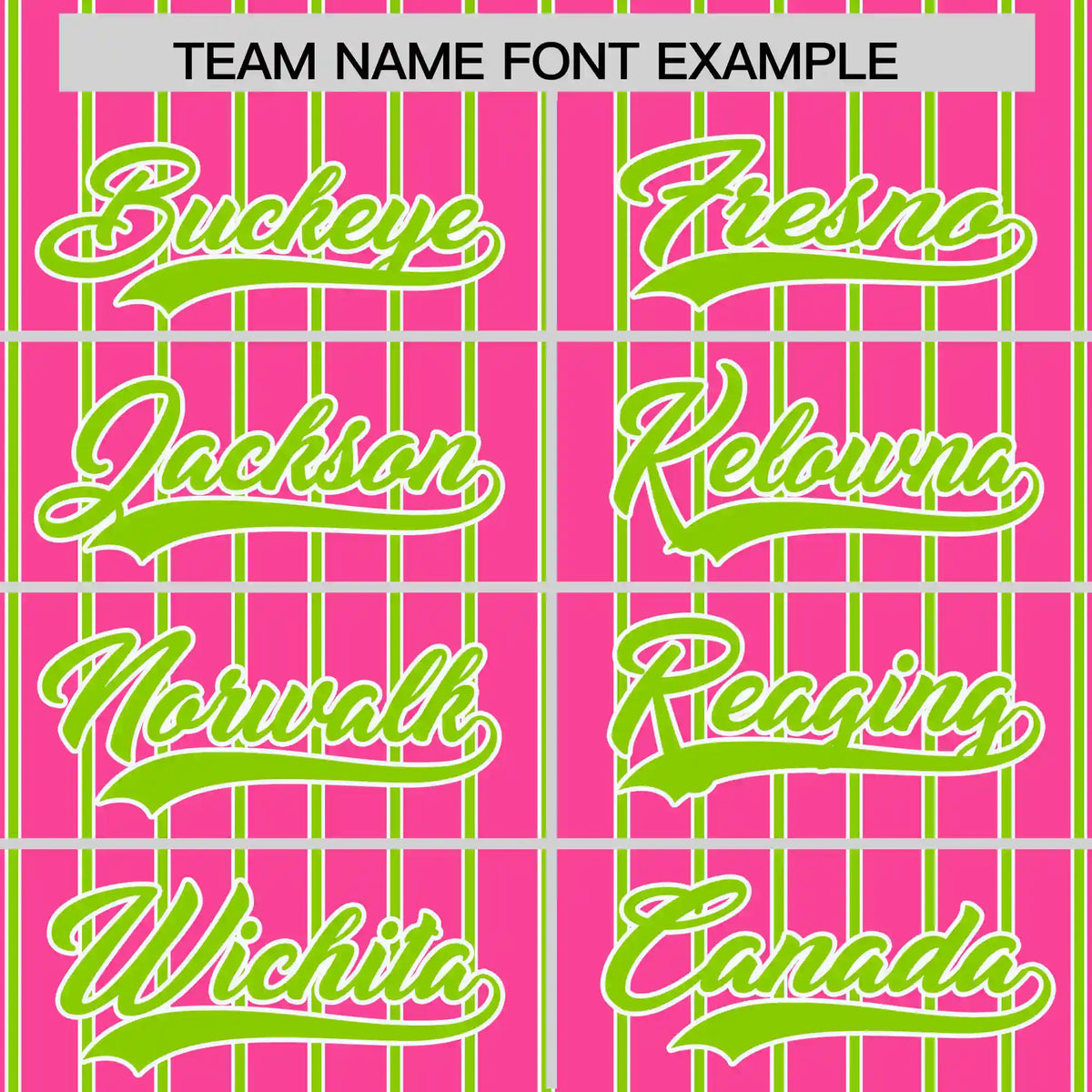 Custom Pink White-Neon Green Pinstripe Pattern Design Performance T-Shirt