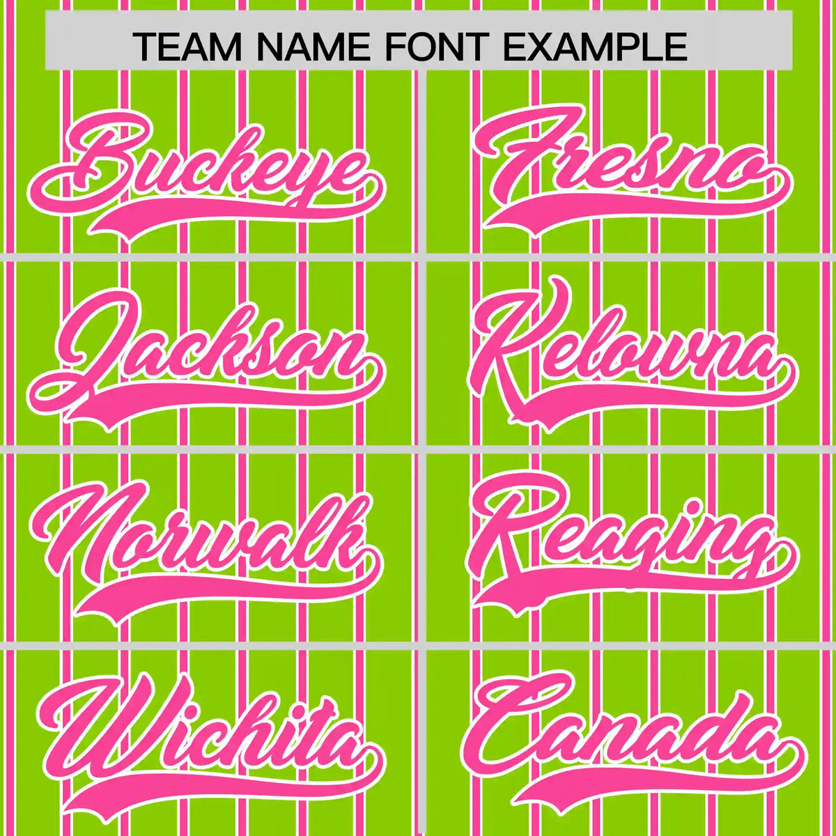 Custom Neon Green White-Pink Pinstripe Pattern Design Performance T-Shirt