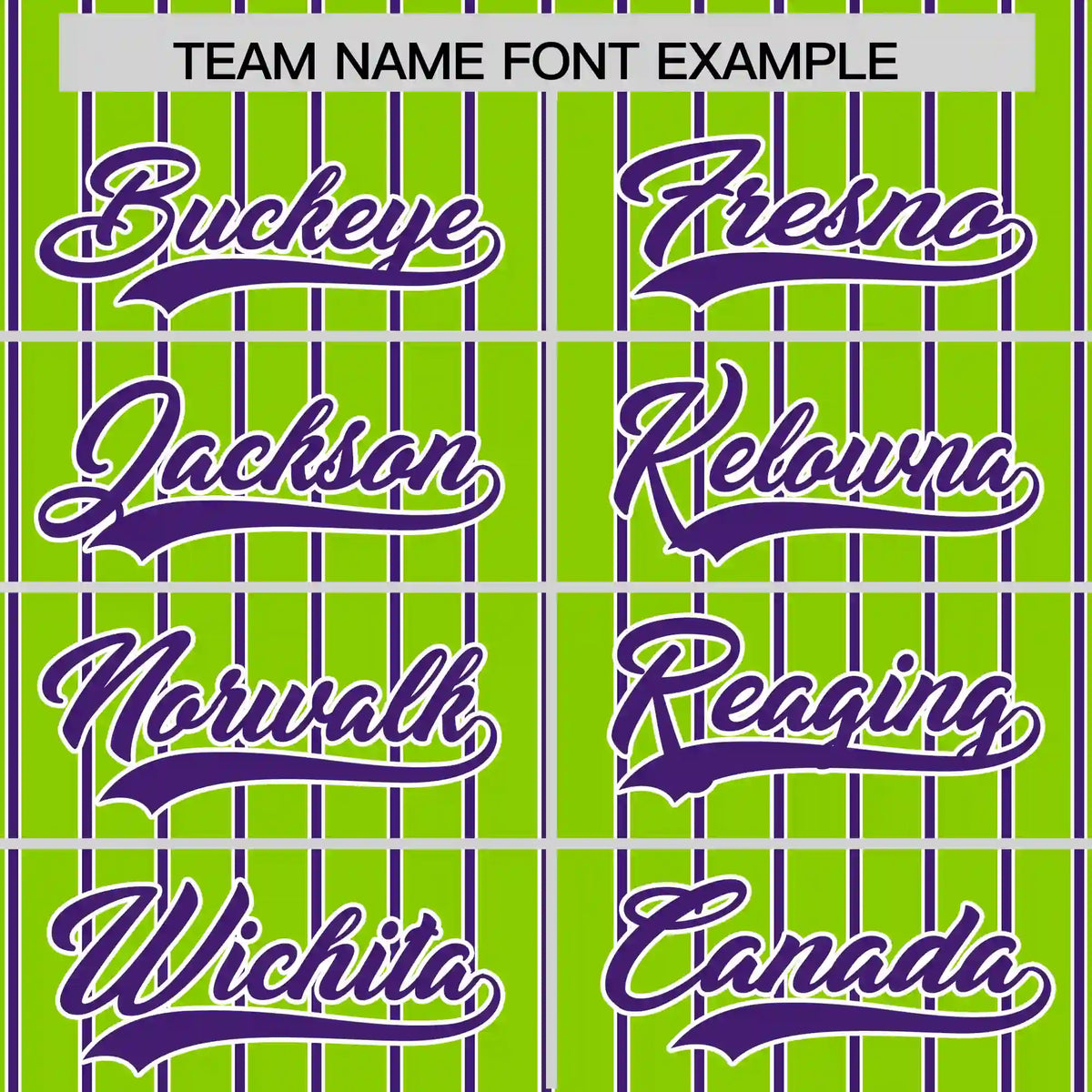 Custom Neon Green White-Purple Pinstripe Pattern Design Performance T-Shirt